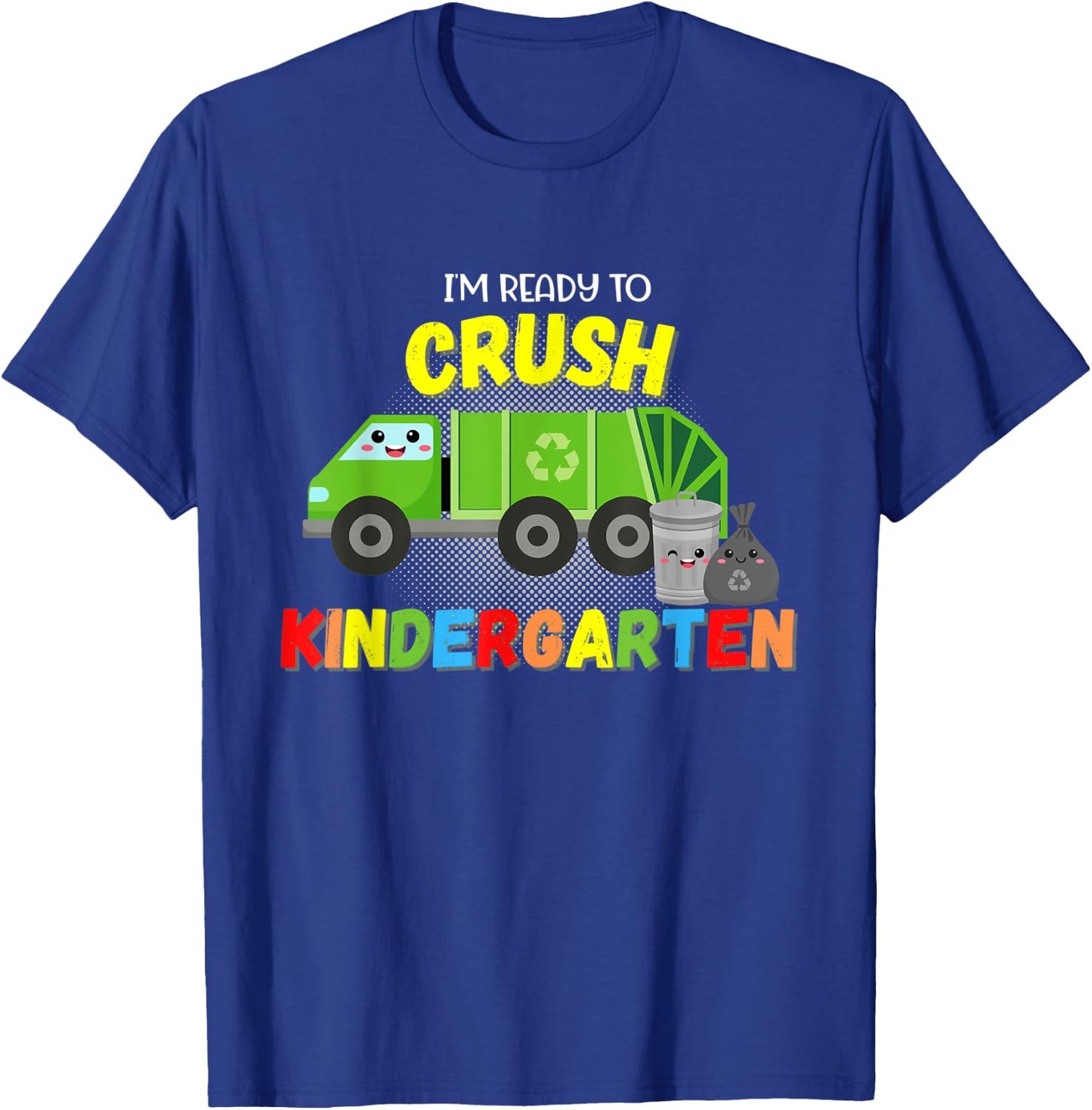 Garbage Truck Kindergarten Back to School Boy First Day Tot T-Shirt - T-Shirt | Royal
