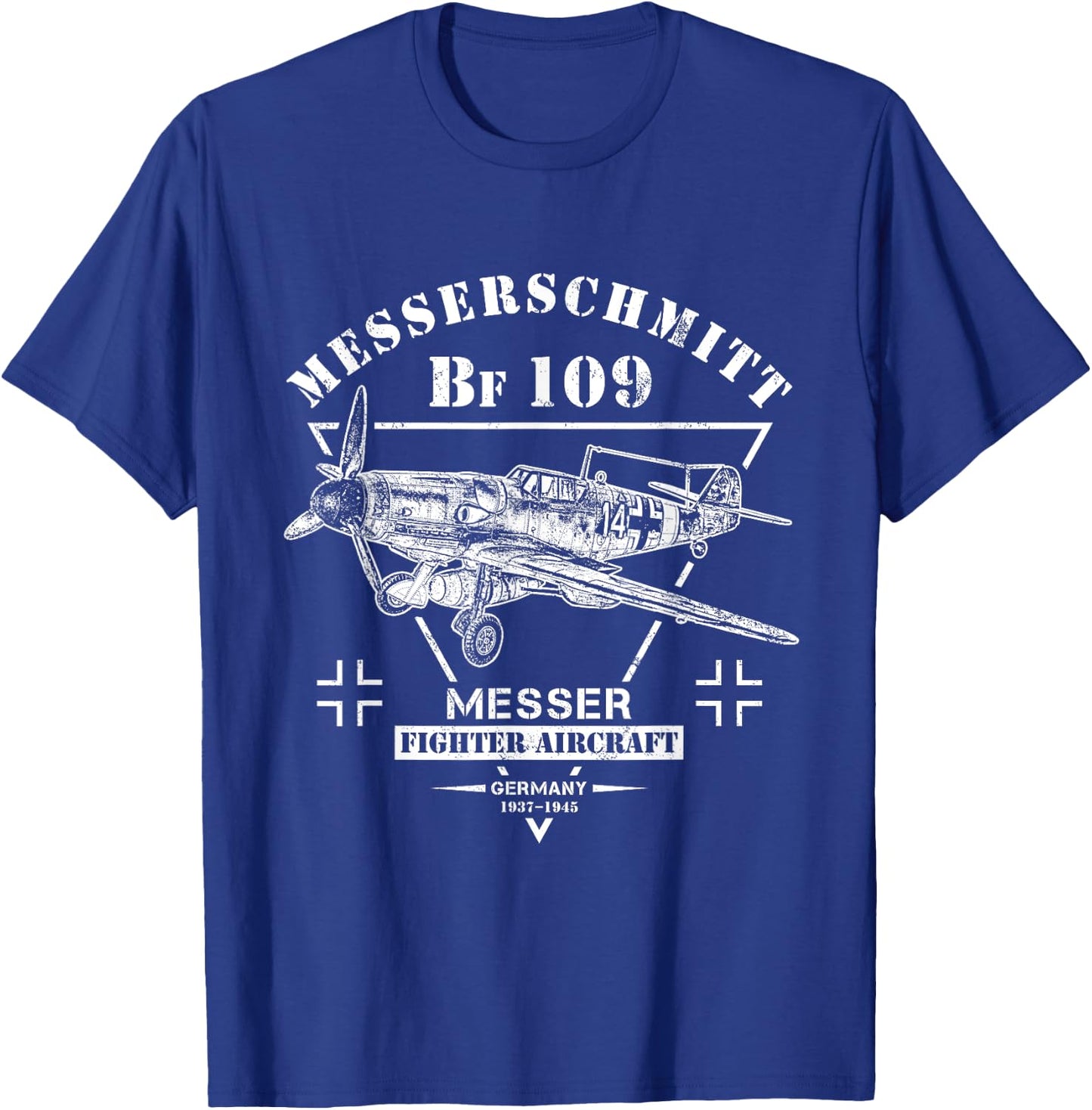 Messerschmitt Bf 109 WW2 Fighter Aircraft T-Shirt - T-Shirt | Royal