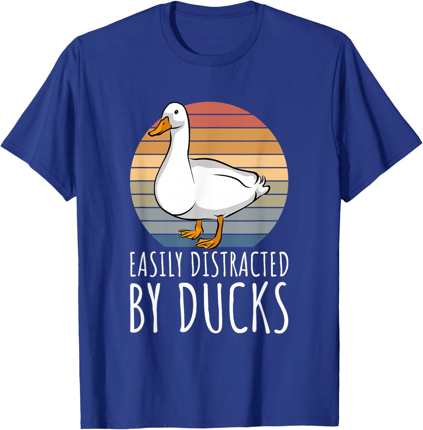 Duck - Easily Distracted By Ducks T-Shirt - T-Shirt | Royal