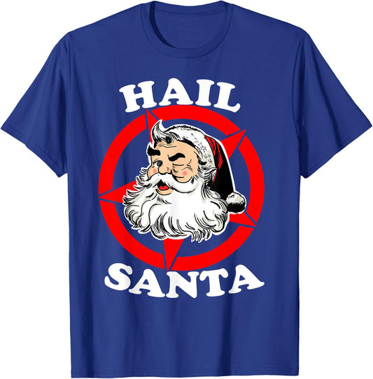 Hail Santa funny christmas metal santa Sleigher T-Shirt - T-Shirt | Royal