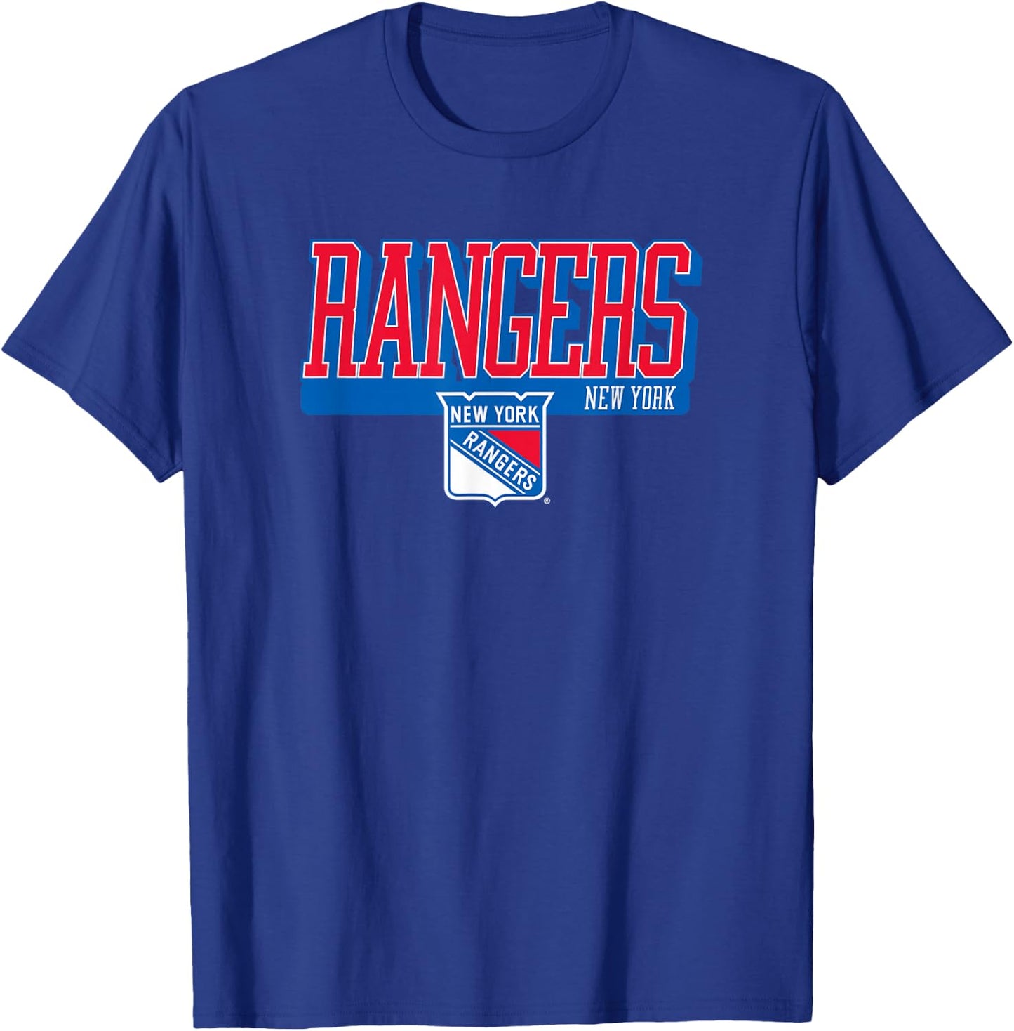 New York Rangers Officially Licensed - NHL Team Logo - Black - Adults - Short Sleeve - - Small T-Shirt - T-Shirt | Royal