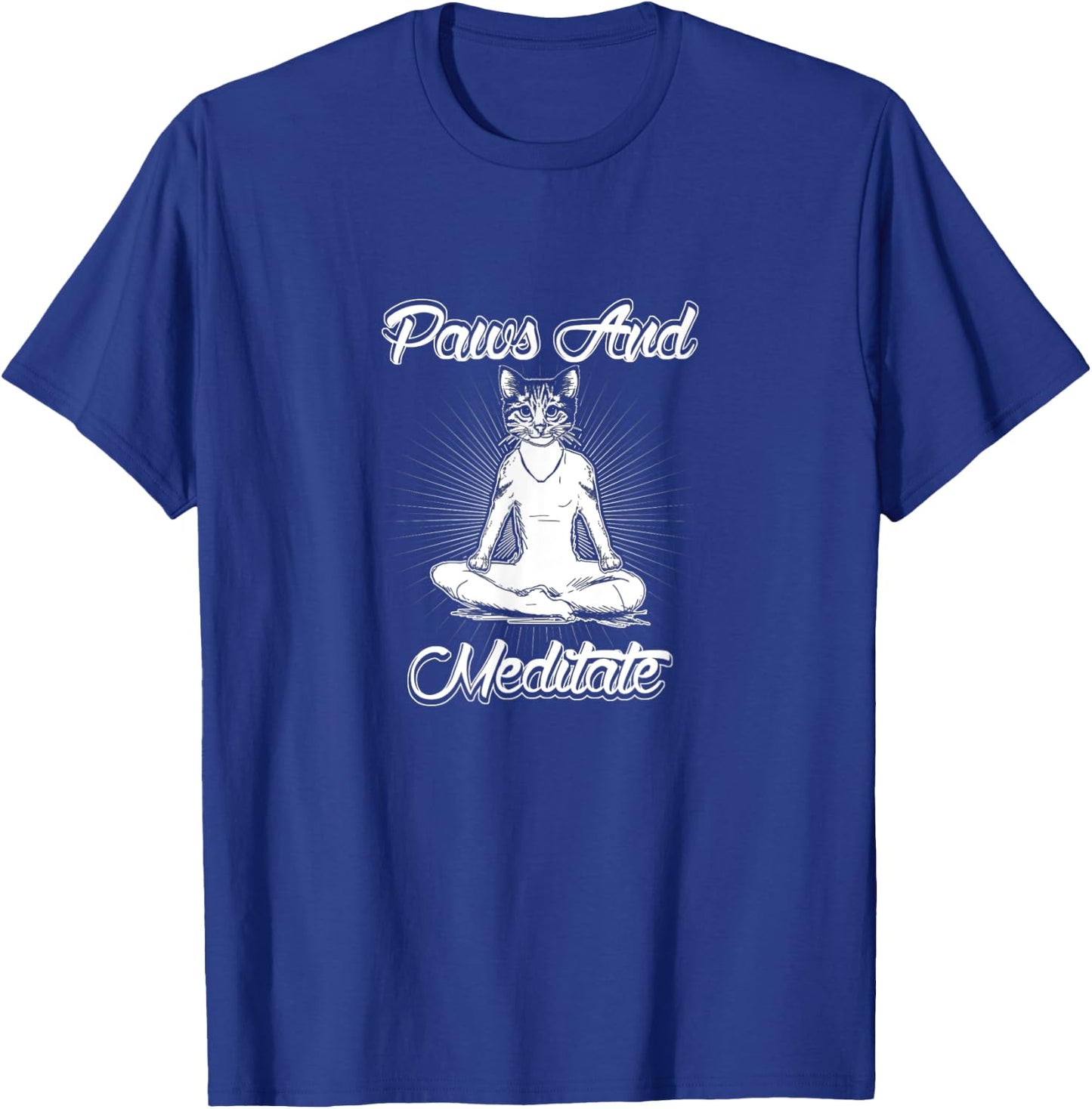 Paws And Meditate T-Shirt - T-Shirt | Royal
