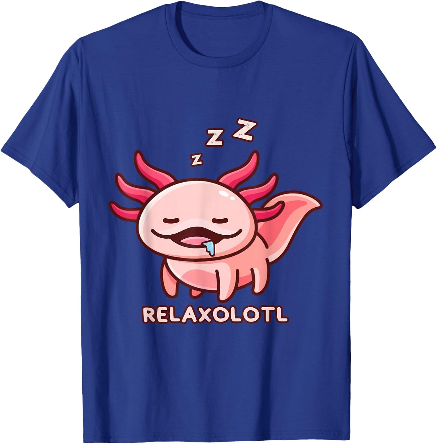 Cute Axolotl Adorable Amphibia Mexican Salamander Relaxolotl T-Shirt - T-Shirt | Royal