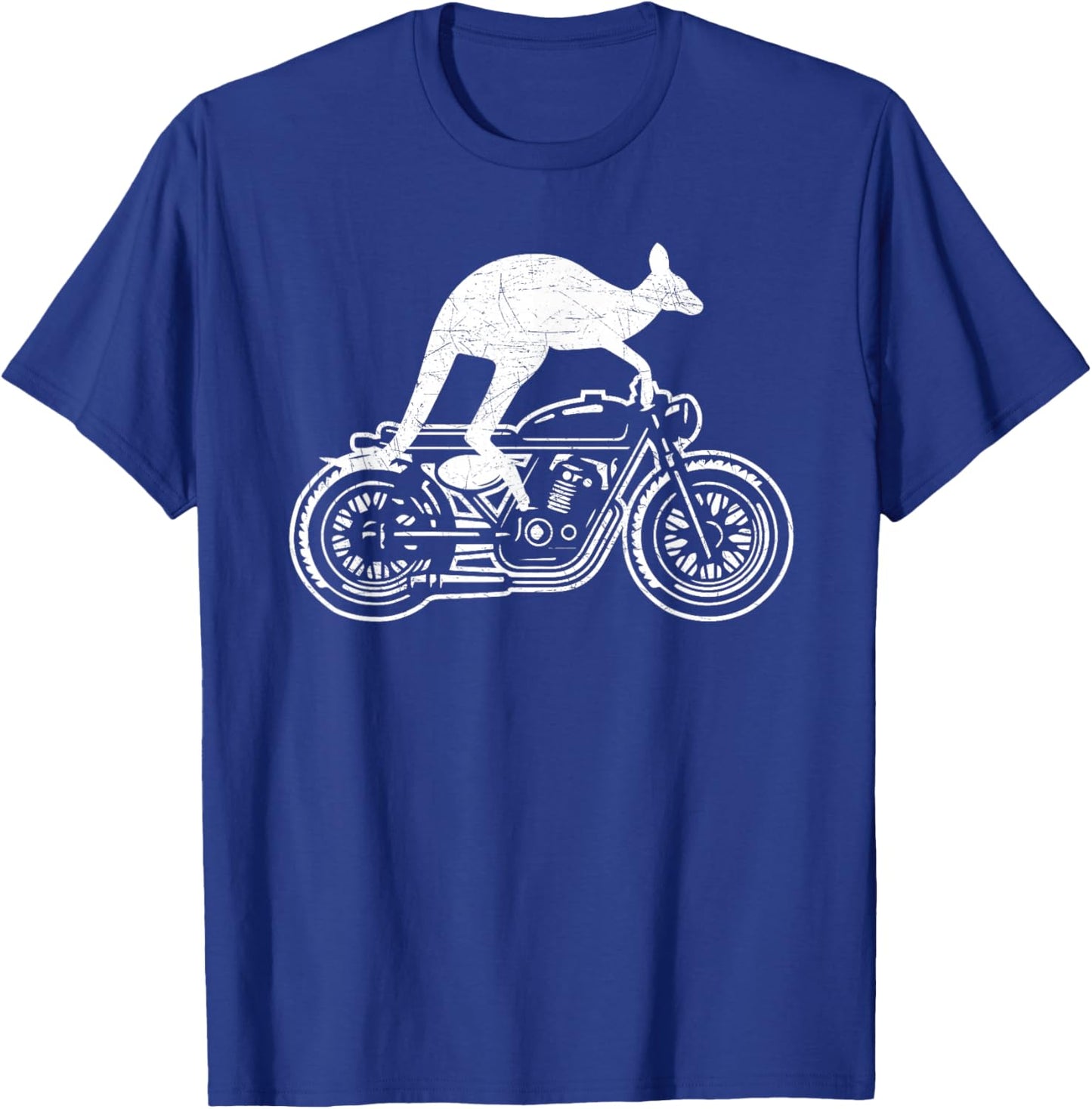 Kangaroo Riding Motorbike Australia Motorcycle Bikers Funny T-Shirt - T-Shirt | Royal