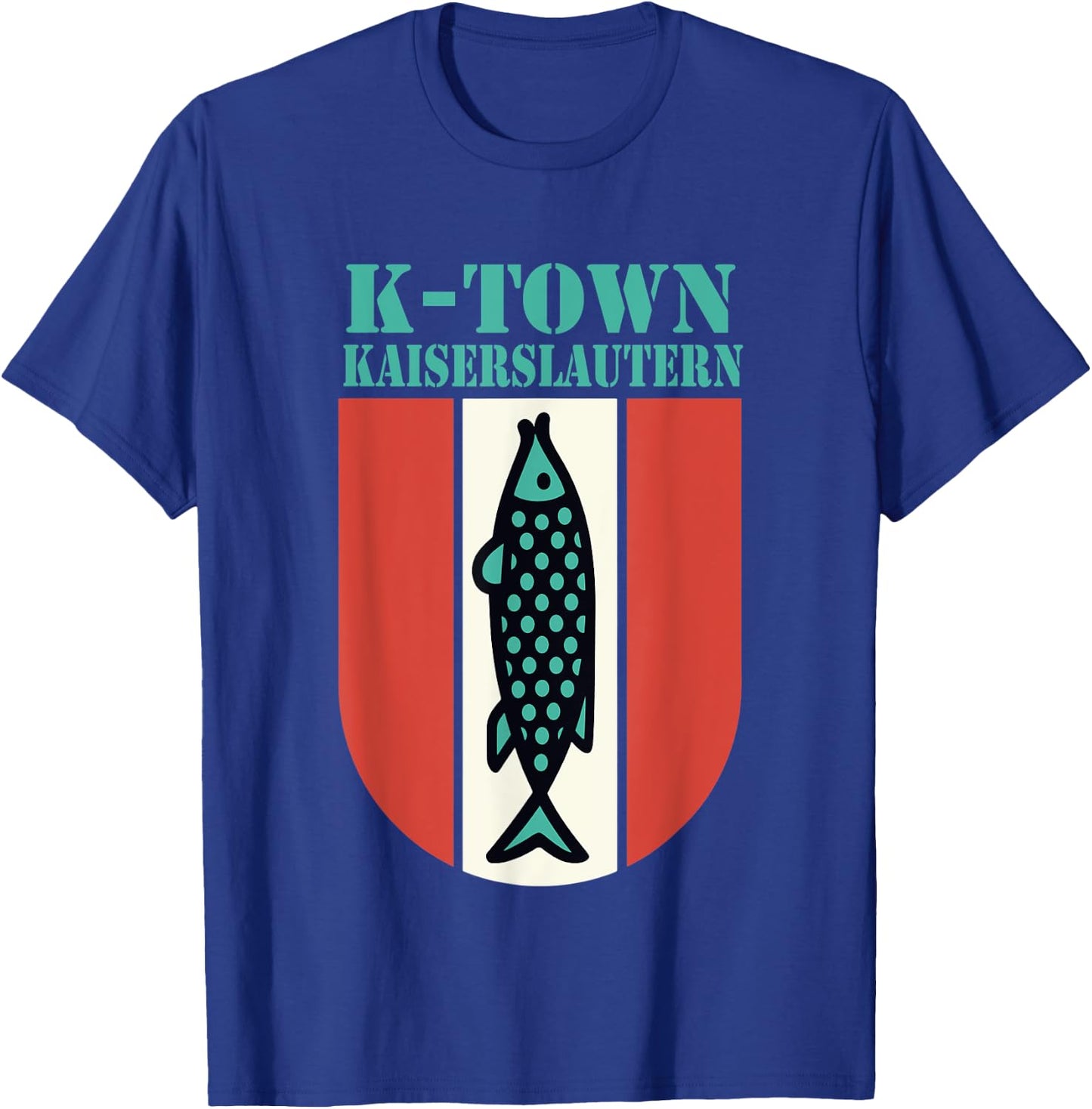 K-Town Kaiserslautern Germany Fish Emblem Vintage T-Shirt - T-Shirt | Royal