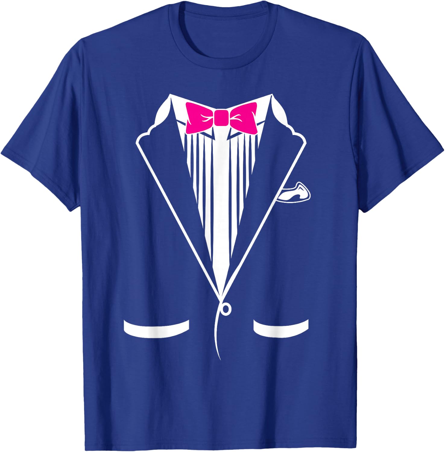 Tuxedo Dress , Pink Bow Tie Groom Wedding Gift T-Shirt - T-Shirt | Royal
