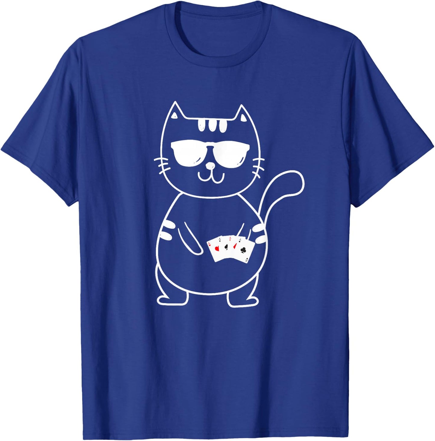 Poker Cat - Poker Texas Hold'Em Gambling Casino Gambler T-Shirt - T-Shirt | Royal