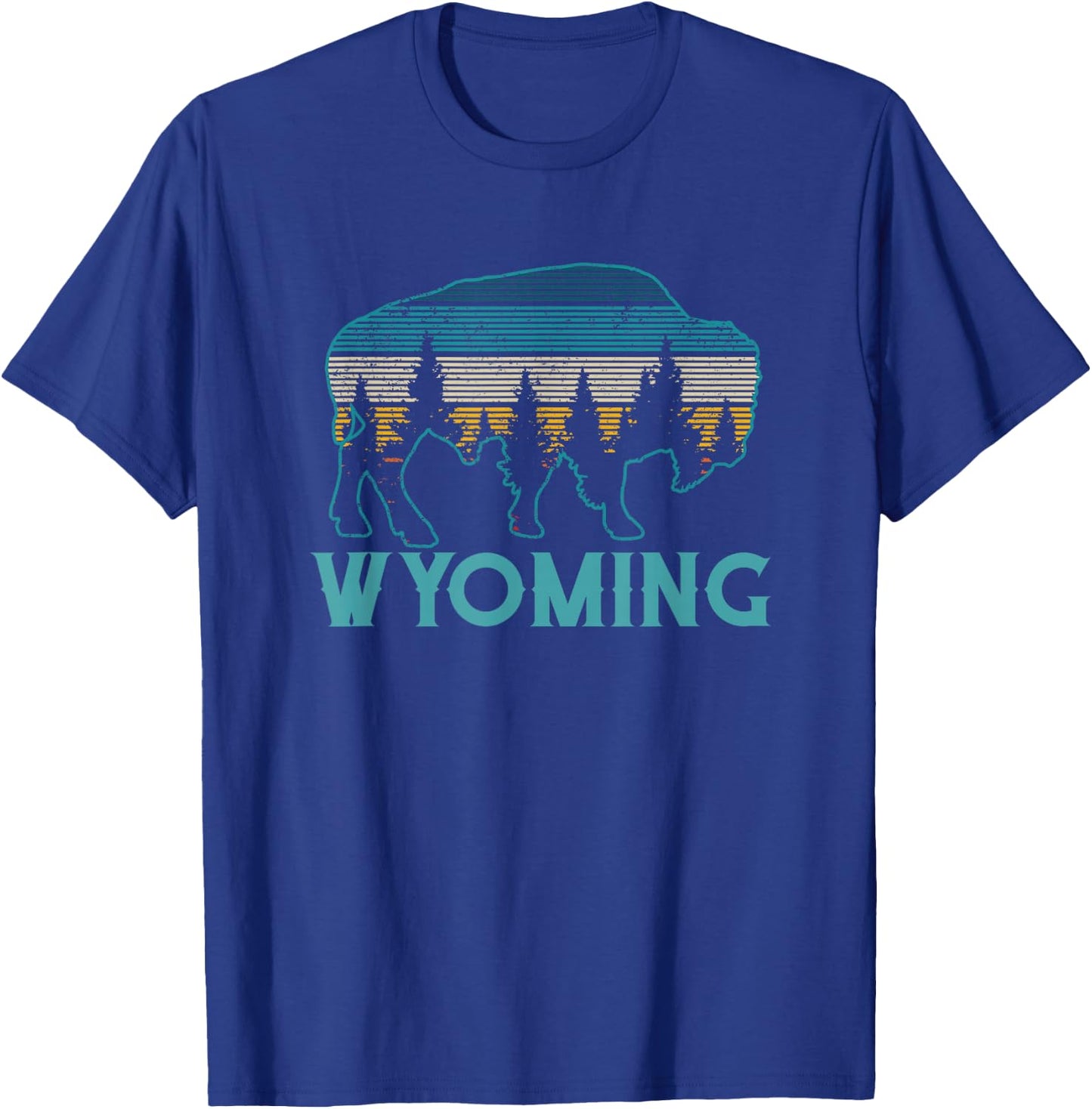 Wyoming Bison Vintage Souvenir T-Shirt - T-Shirt | Royal