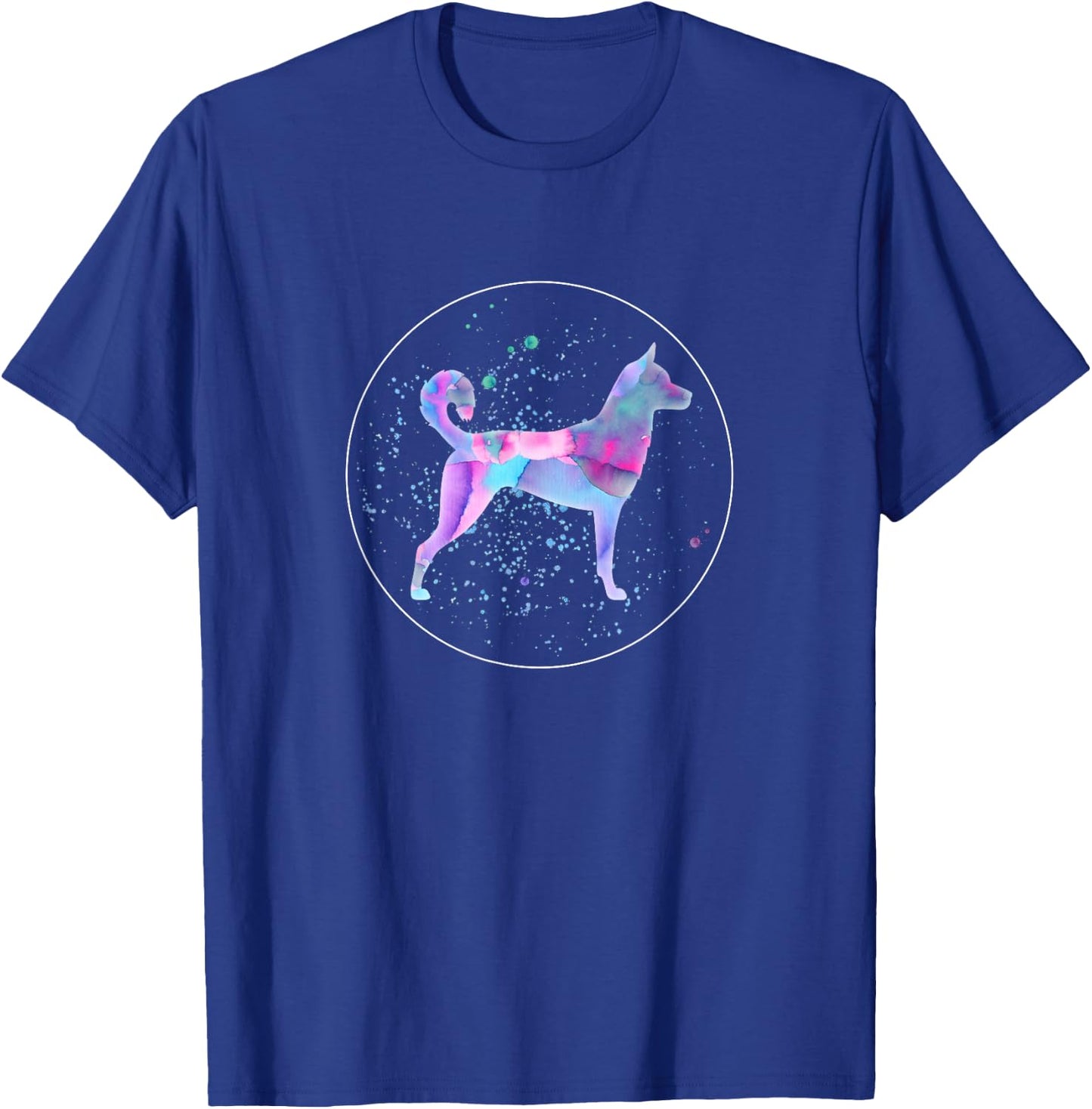 Korean Jindo Art Watercolor Dog Aquarelle T-Shirt - T-Shirt | Royal