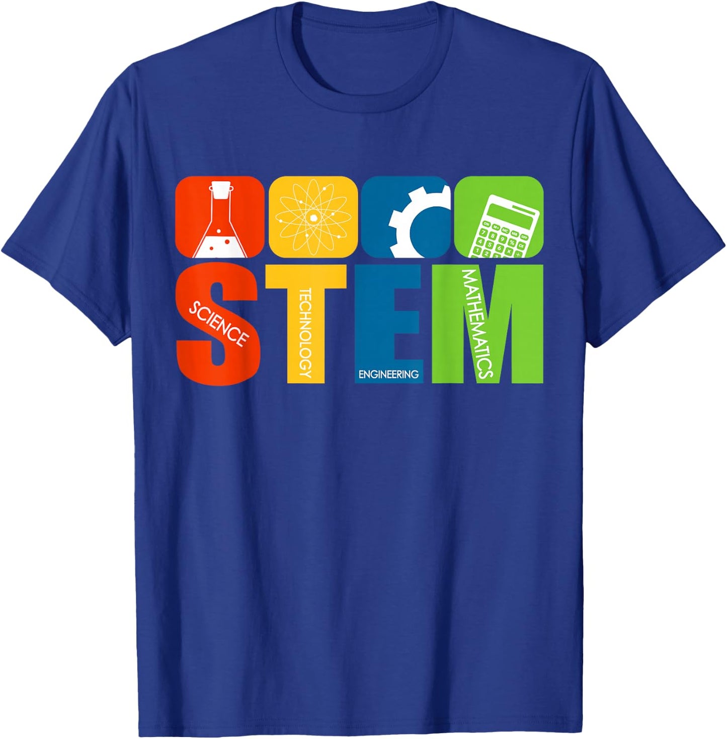STEM Teacher Science Technology Engineering Math T-Shirt - T-Shirt | Royal