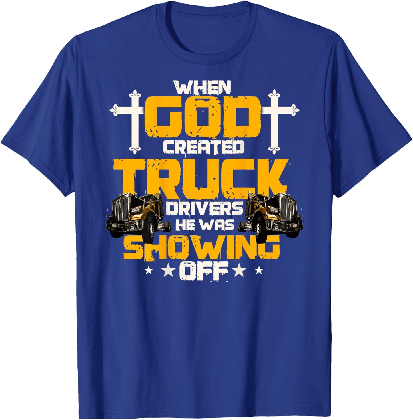 Trucker Gifts Design On Back Of Clothing T-Shirt - T-Shirt | Royal