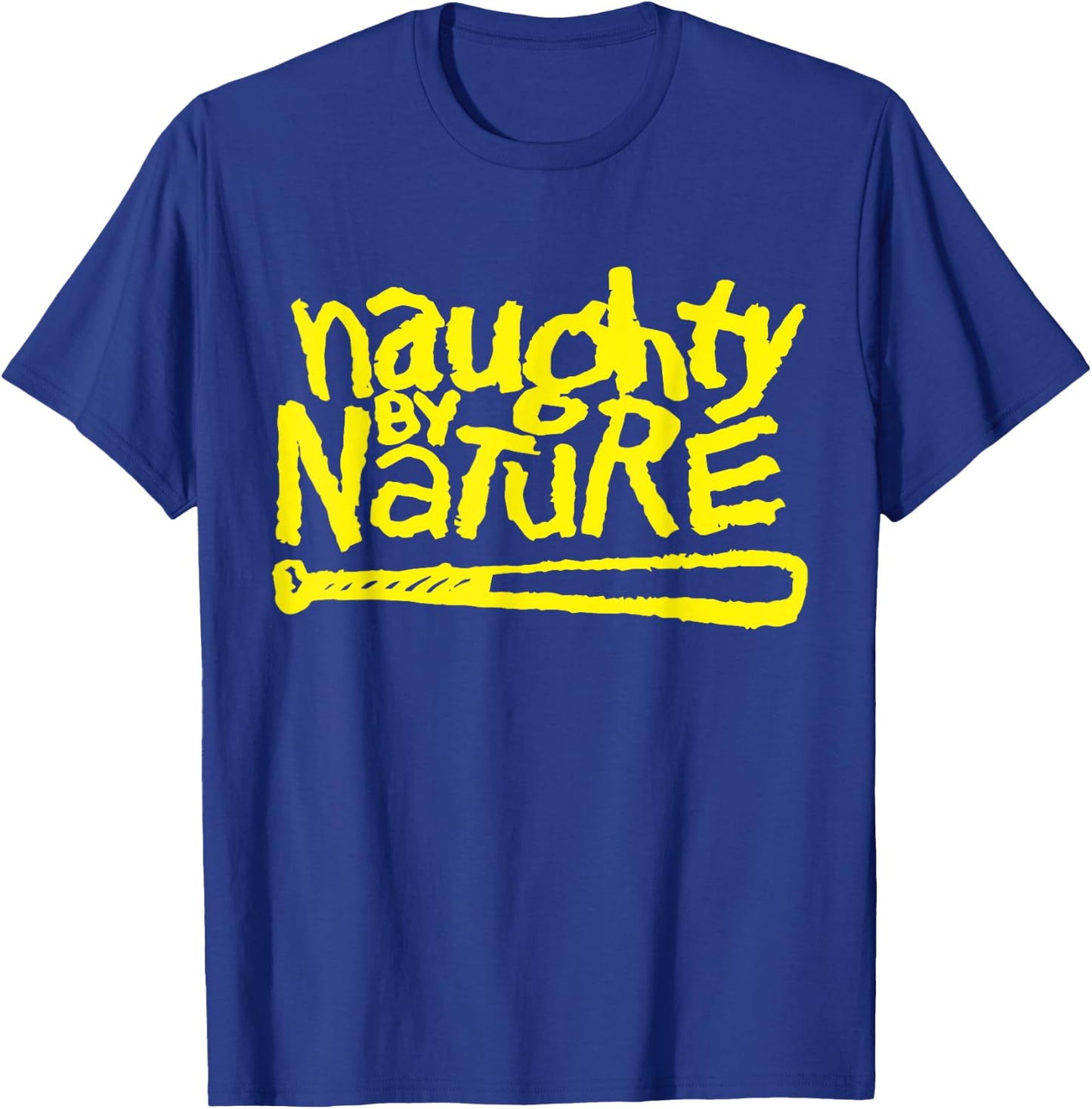 Naughty By Nature – Yellow Logo Black T-Shirt - T-Shirt | Royal
