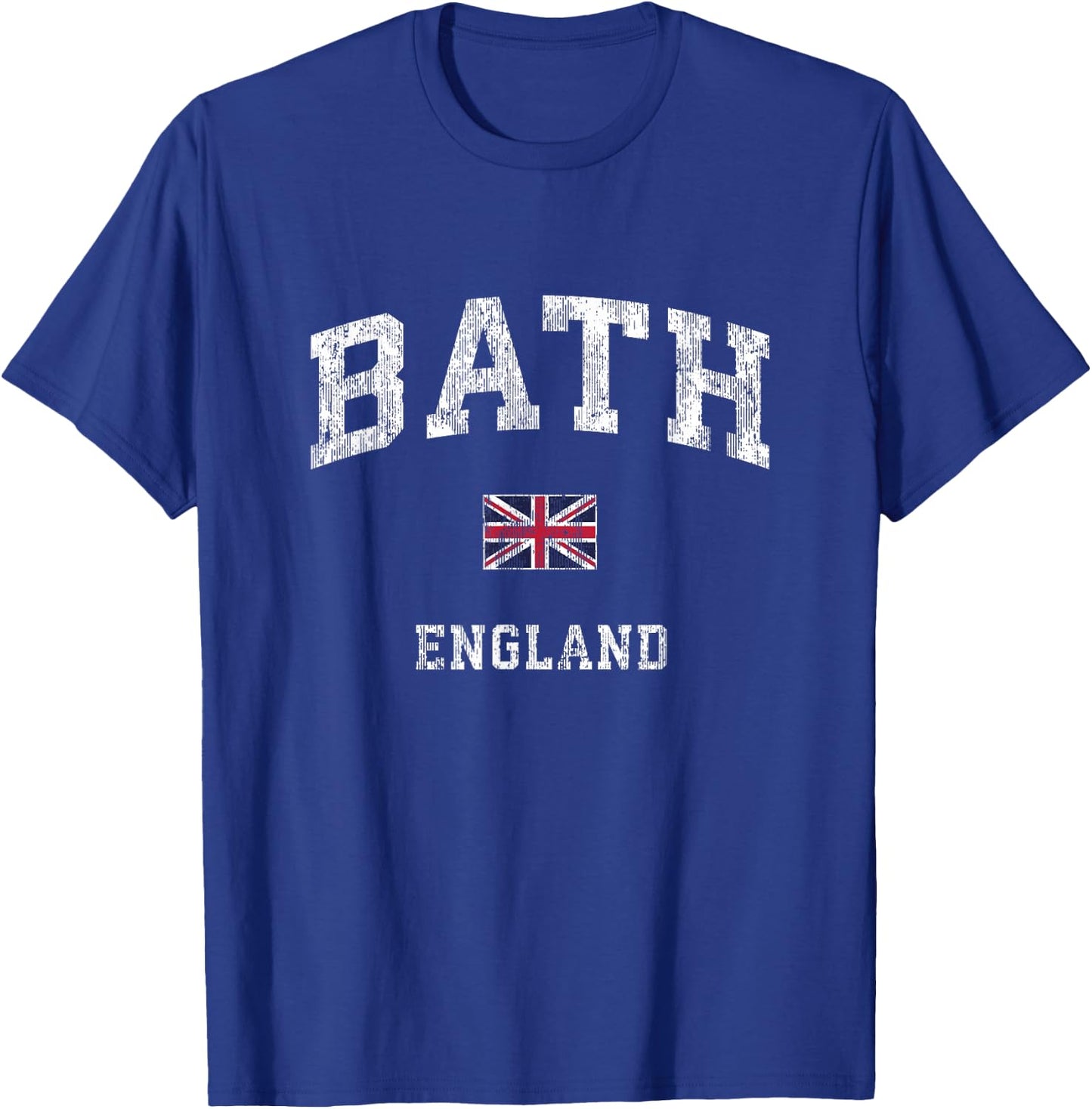 Bath England Vintage Athletic Sports Design T-Shirt - T-Shirt | Royal