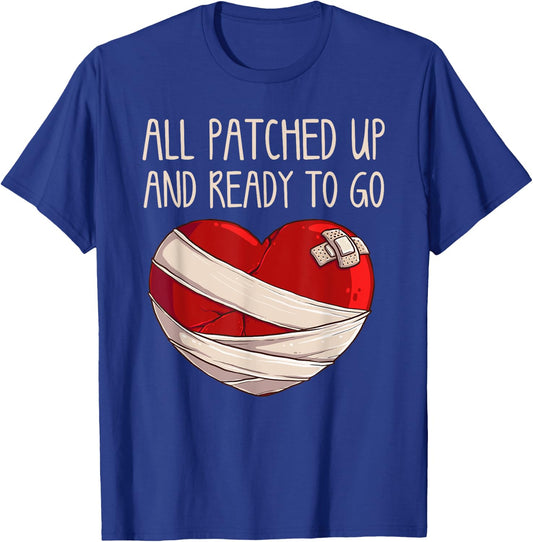 Cool Open Heart Surgery Art Women Recovery Survivor T-Shirt - T-Shirt | Royal