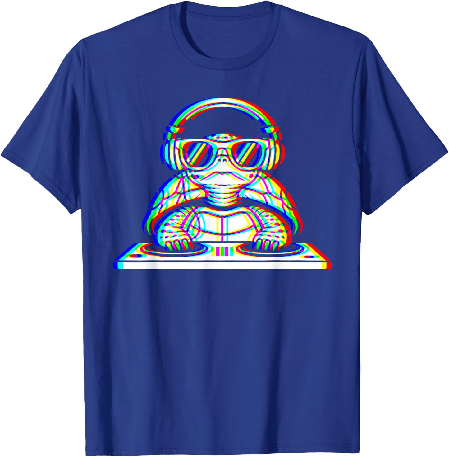 Funny Eastern Box Turtle DJ Glitch Rave EDM Music Party T-Shirt - T-Shirt | Royal