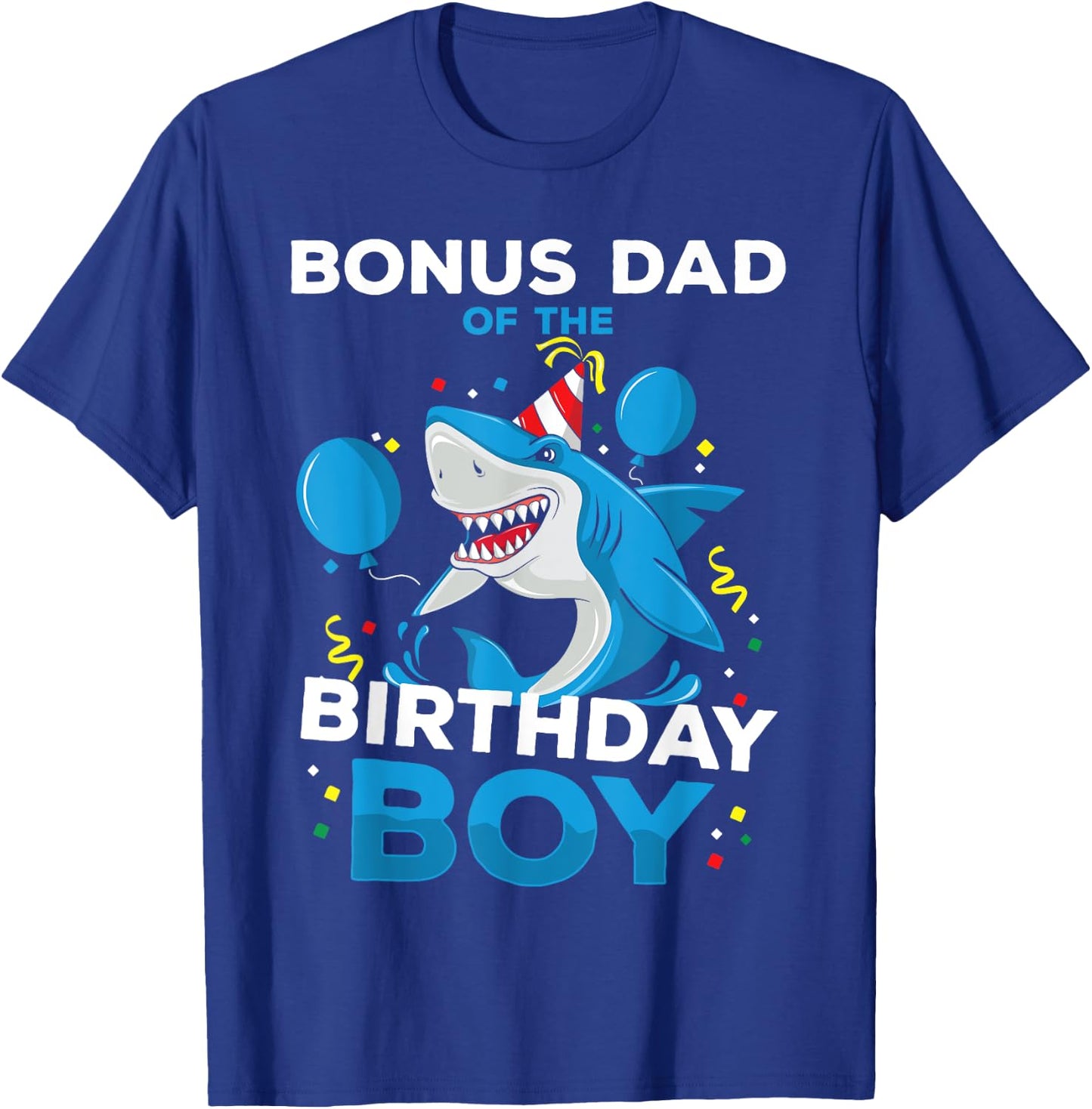 Bonus-Dad of The Birthday Boy Shark Ocean Matching Family T-Shirt - T-Shirt | Royal