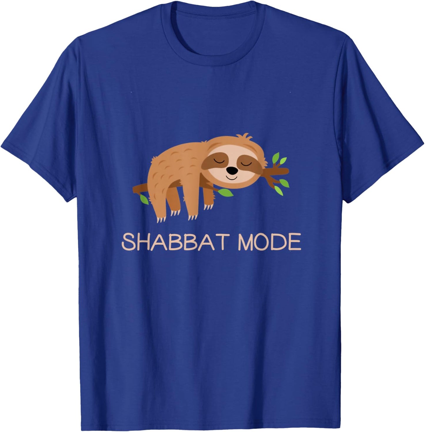 Shabbat Mode Sleepy Sloth Shabbat Shalom Jewish Sabbath T-Shirt - T-Shirt | Royal