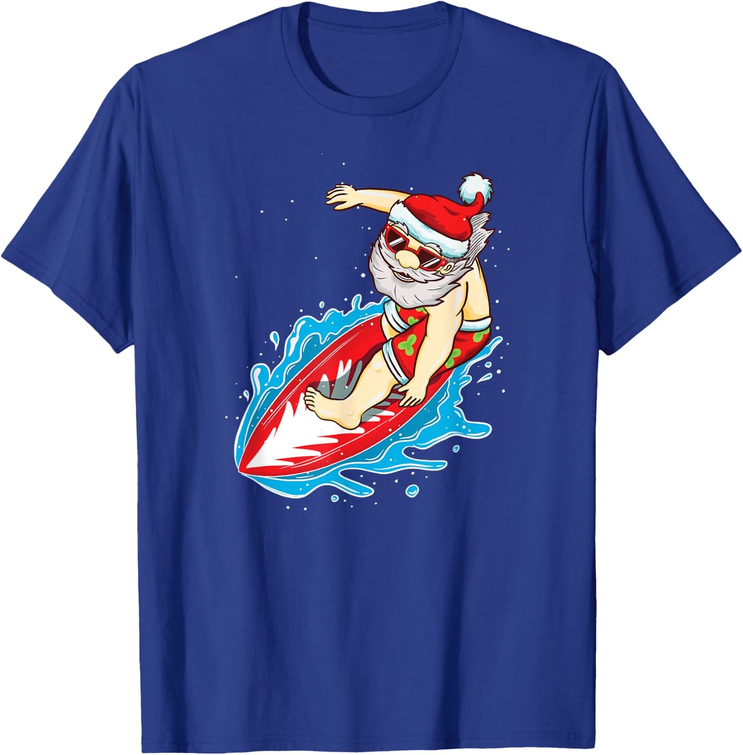 Santa Surfing Christmas in July Shirt T-Shirt - T-Shirt | Royal