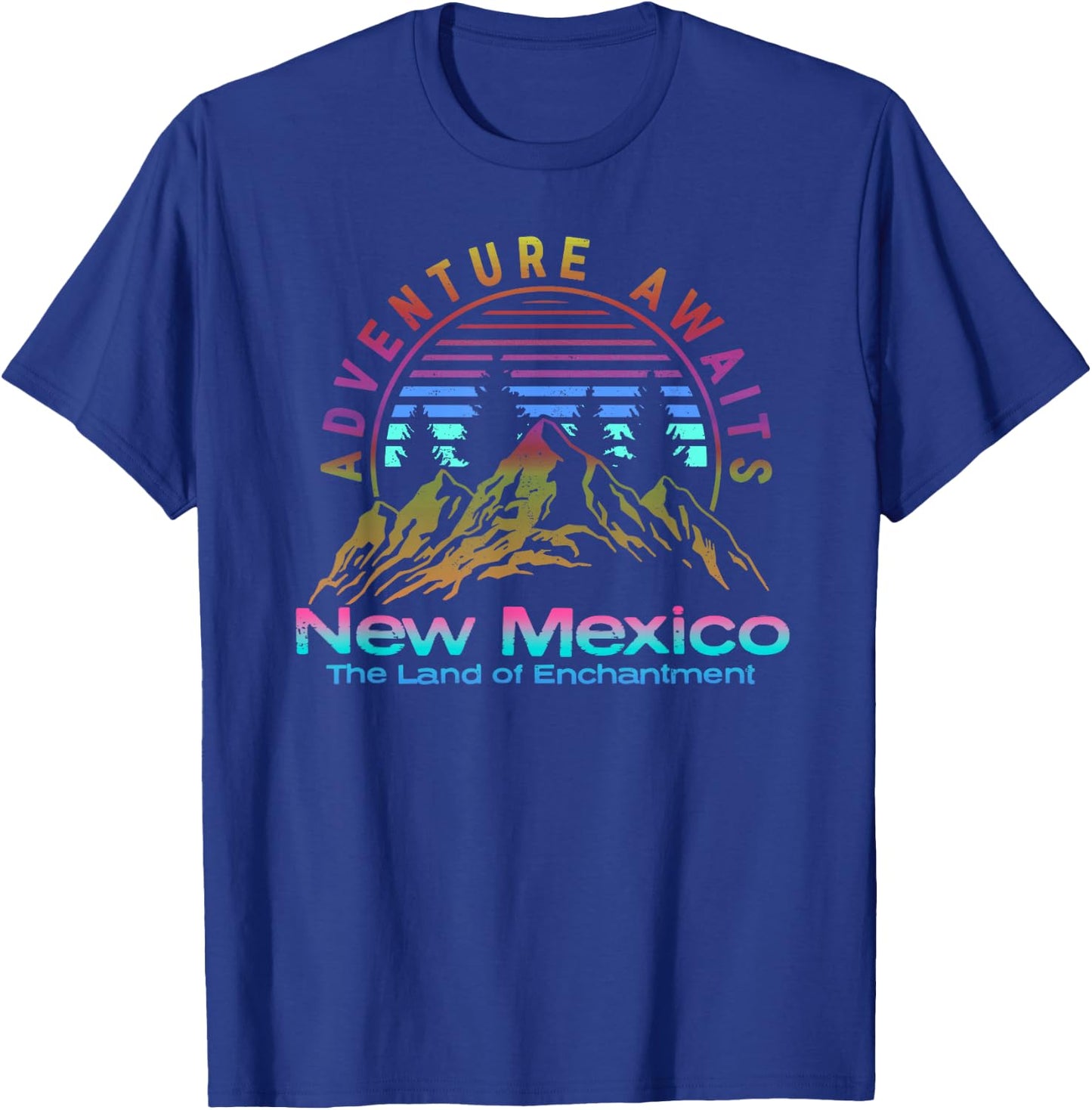 New Mexico State Retro Vintage Outdoors & NM Mountains T-Shirt - T-Shirt | Royal