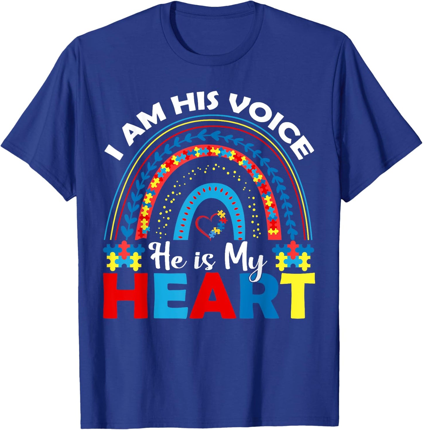 I Am His Voice He Is My Heart T-Shirt - T-Shirt | Royal