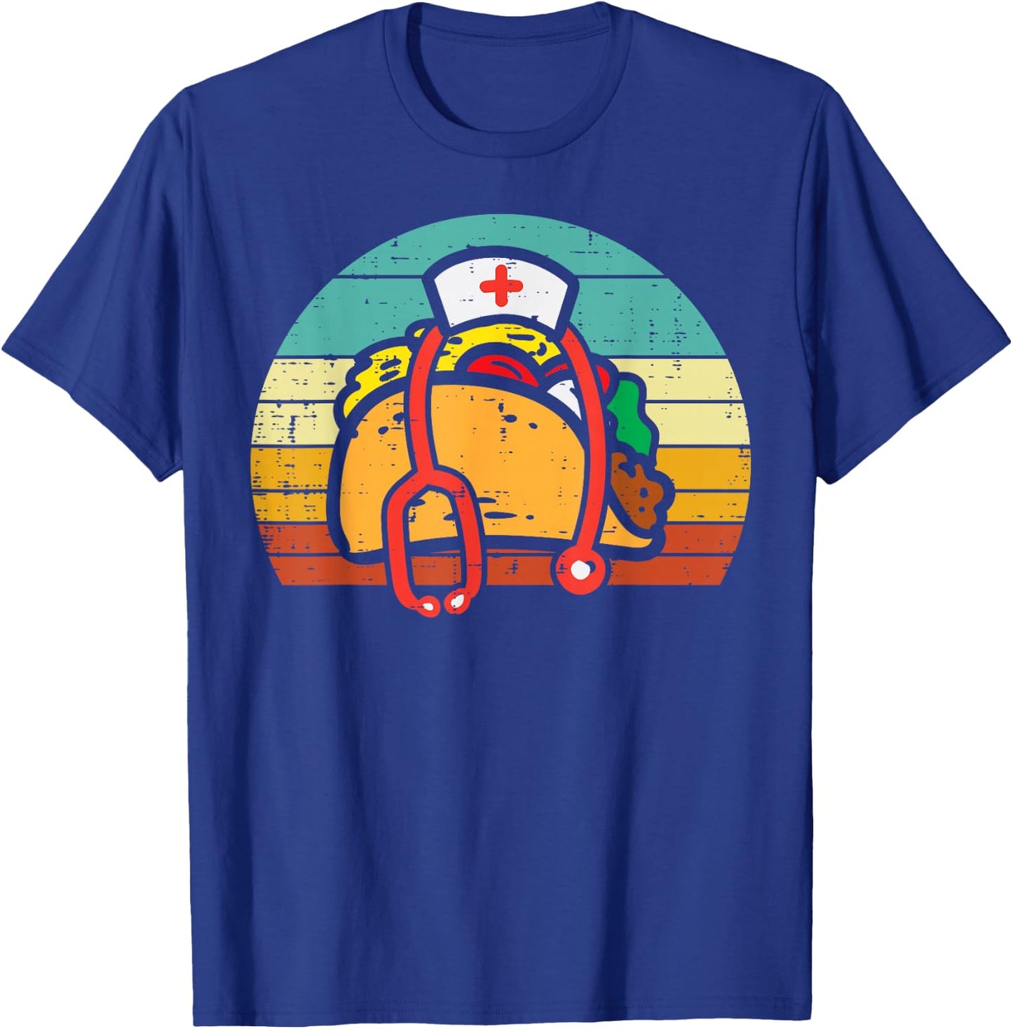 Taco Nurse Stethoscope Cinco De Mayo Nurse Women Scrub Top T-Shirt - T-Shirt | Royal