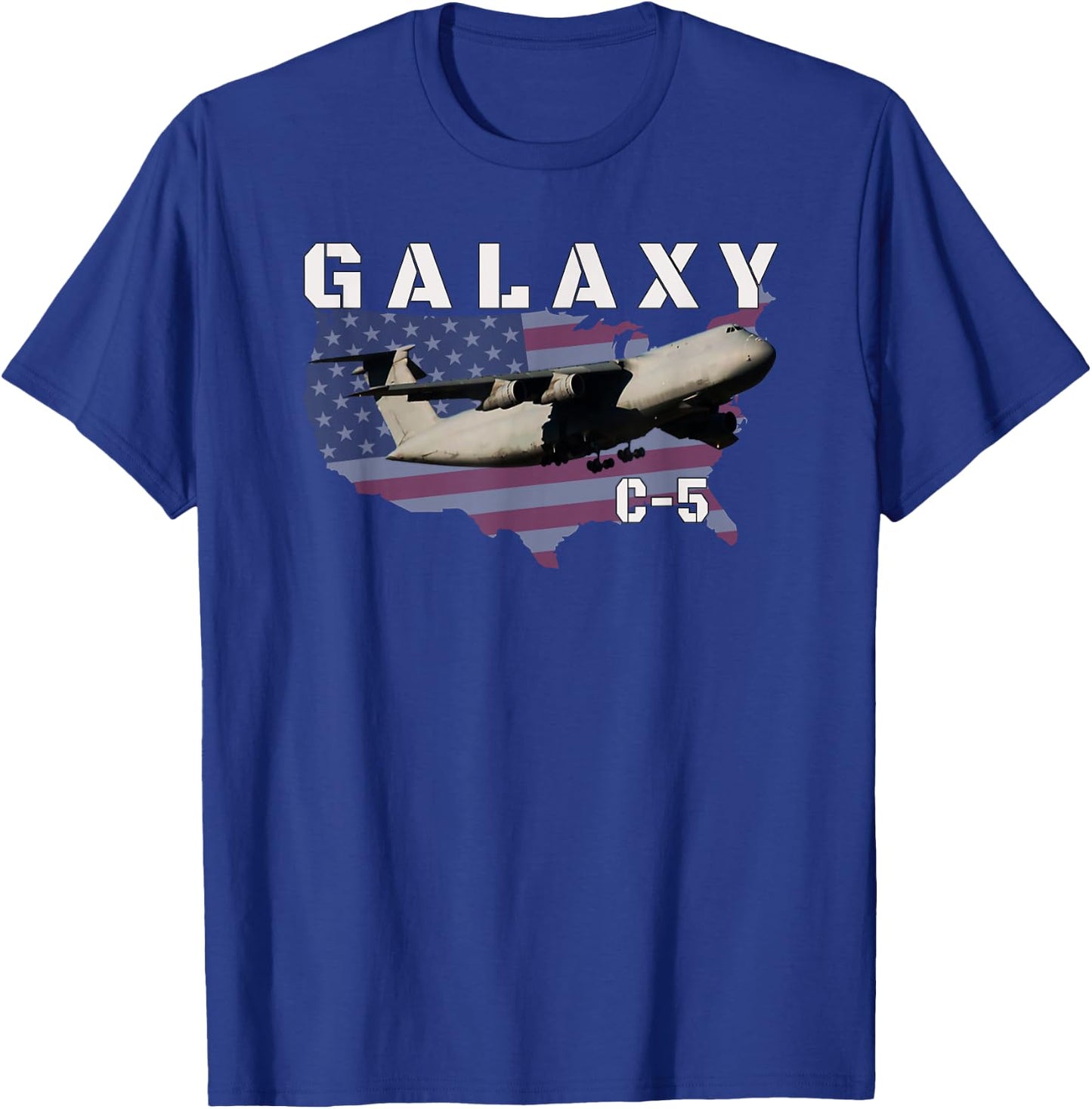 C-5 Galaxy Strategic Military Transport Aircraft Aviation T-Shirt - T-Shirt | Royal