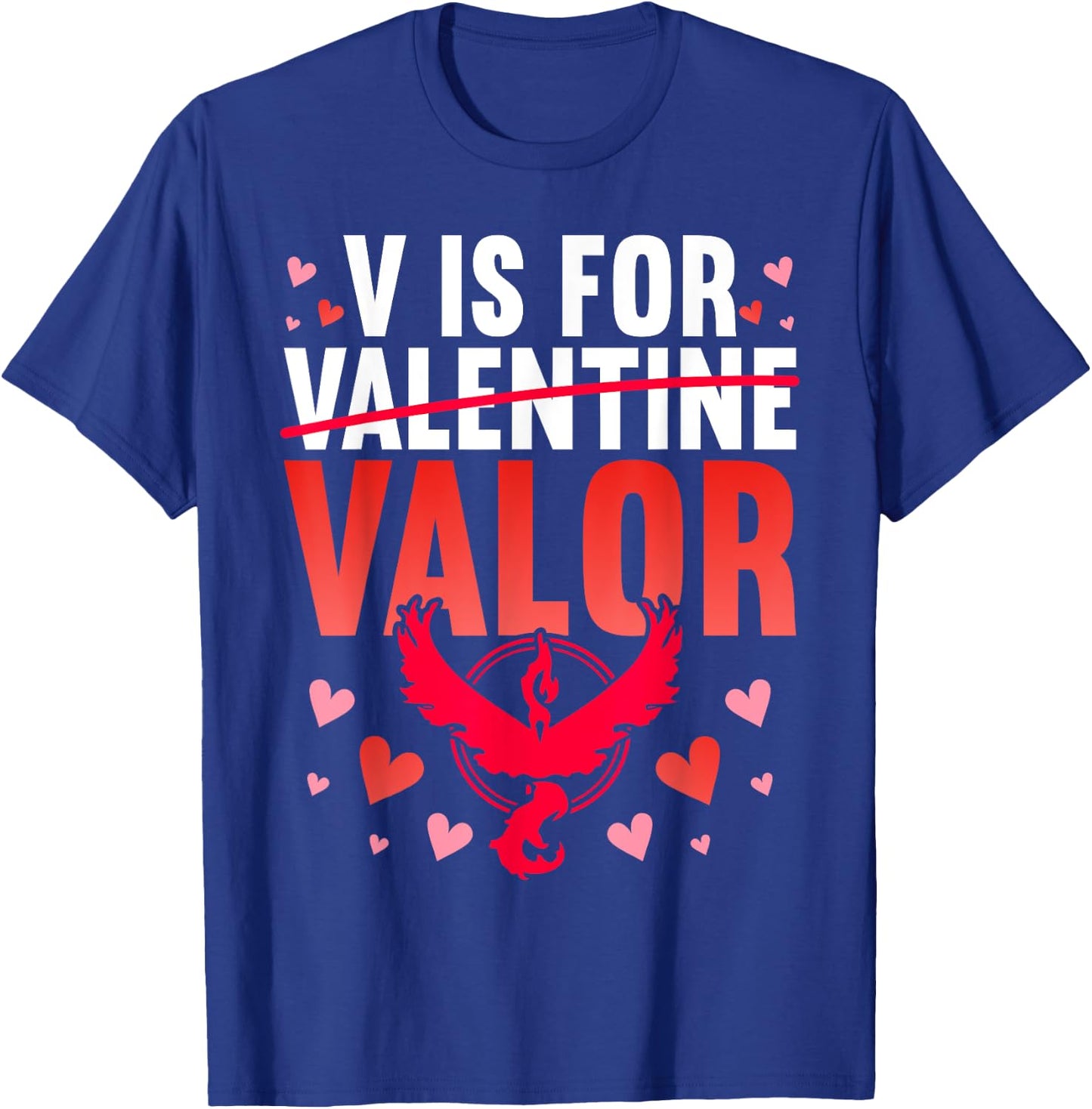 V Is For Valor Shirt Valentines Day Shirt For Boys Girl T-Shirt - T-Shirt | Royal