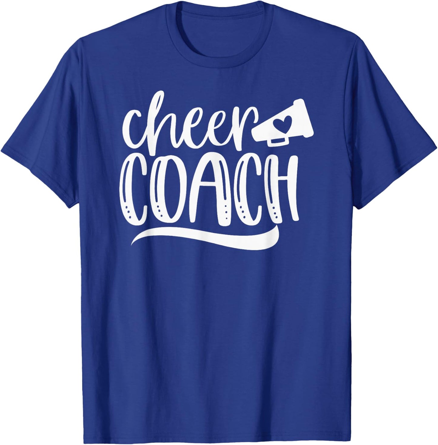 Cheer Coach Shirt, Megaphone Distressed Design T-Shirt - T-Shirt | Royal