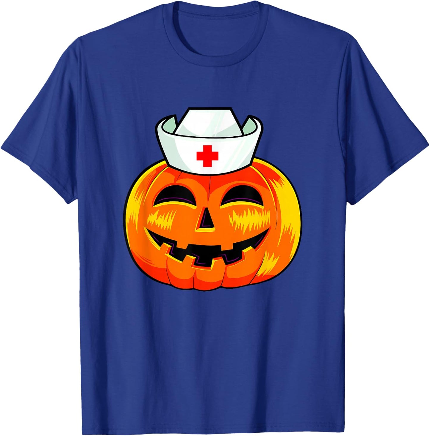Nurse Halloween Scary Pumpkin Costume Nurse ER CNA ICU Women T-Shirt - T-Shirt | Royal