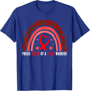 Proud Sister Of A Heart Warrior CHD Awareness T-Shirt - T-Shirt | Royal