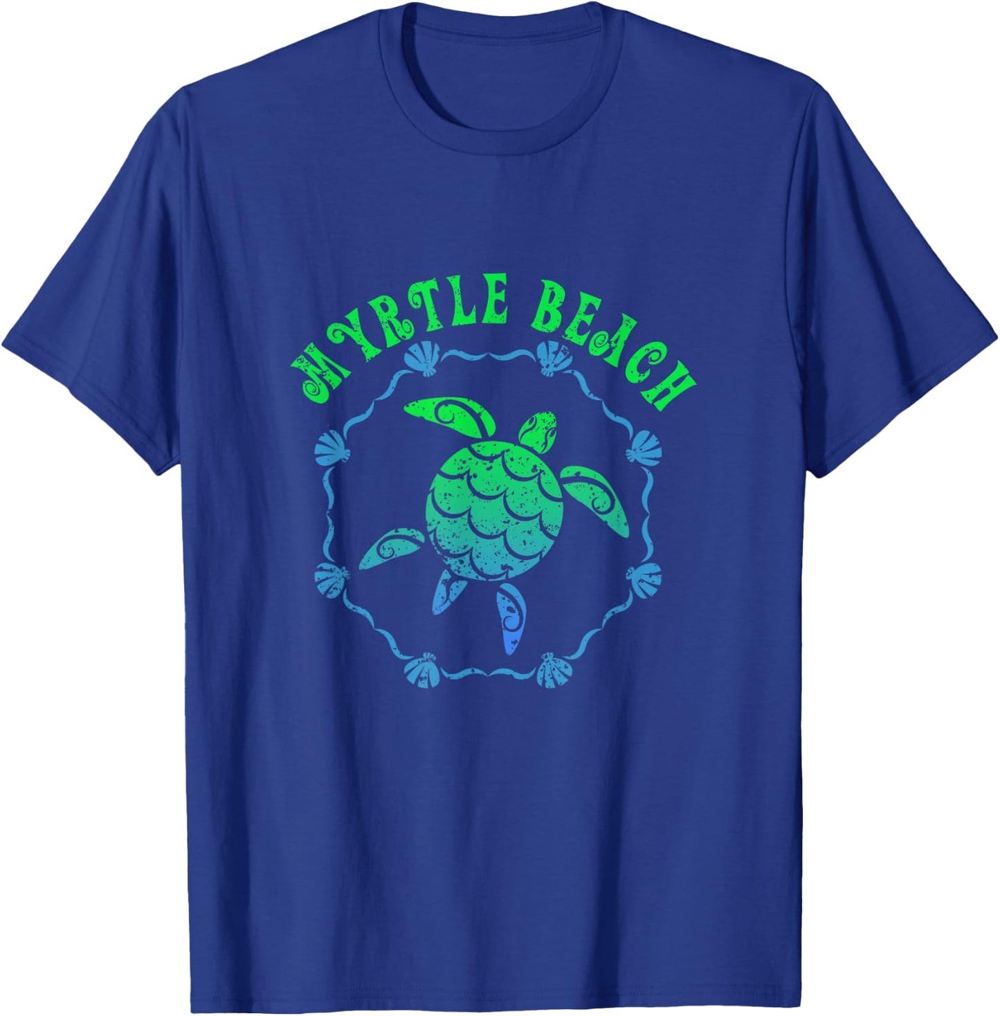 Myrtle Beach Retro Tribal Turtle Gift T-Shirt - T-Shirt | Royal