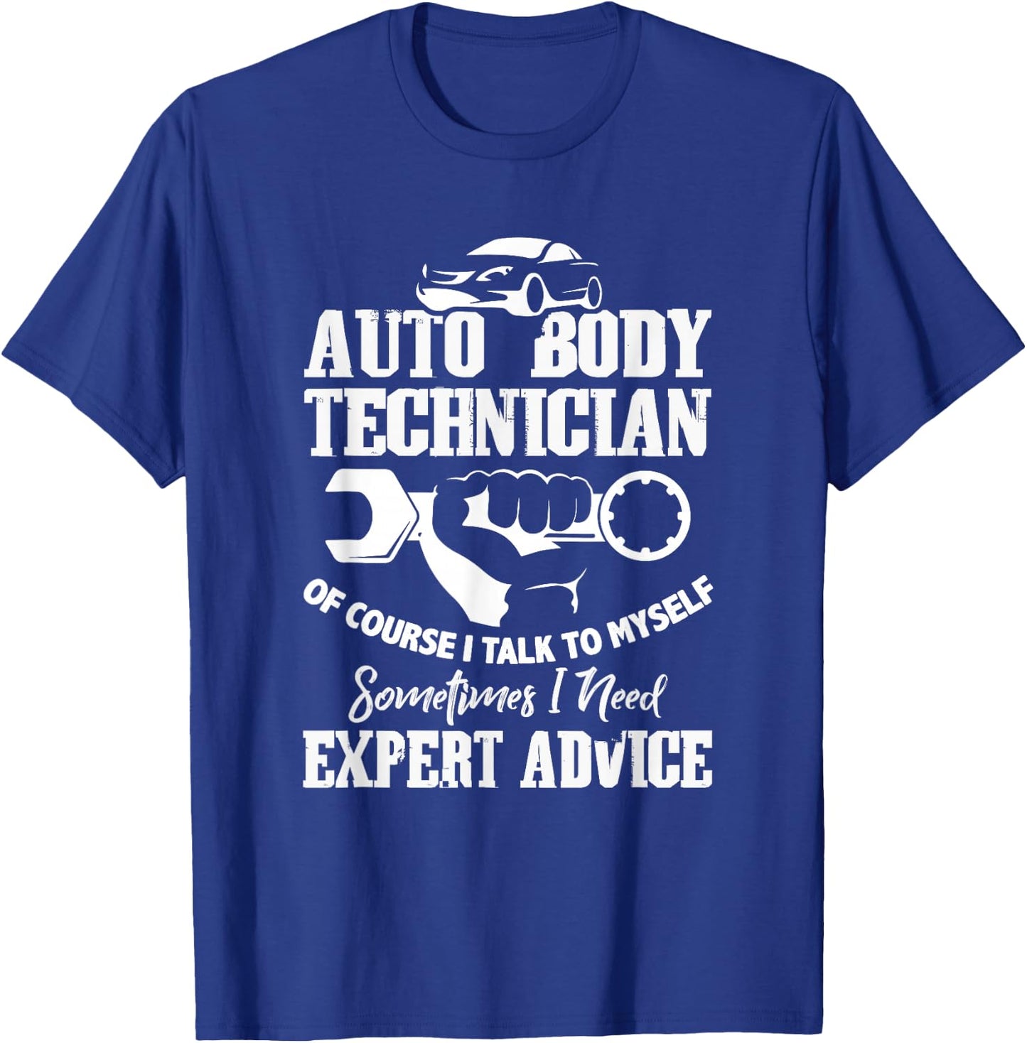 CharlIan Minds - Auto Body Technician - Men's Adult - Black - Short Sleeve - - Classic Fit - Humorous Graphic Design - 'Of Course I'm Talking to Myself' Quote T-Shirt - T-Shirt | Royal