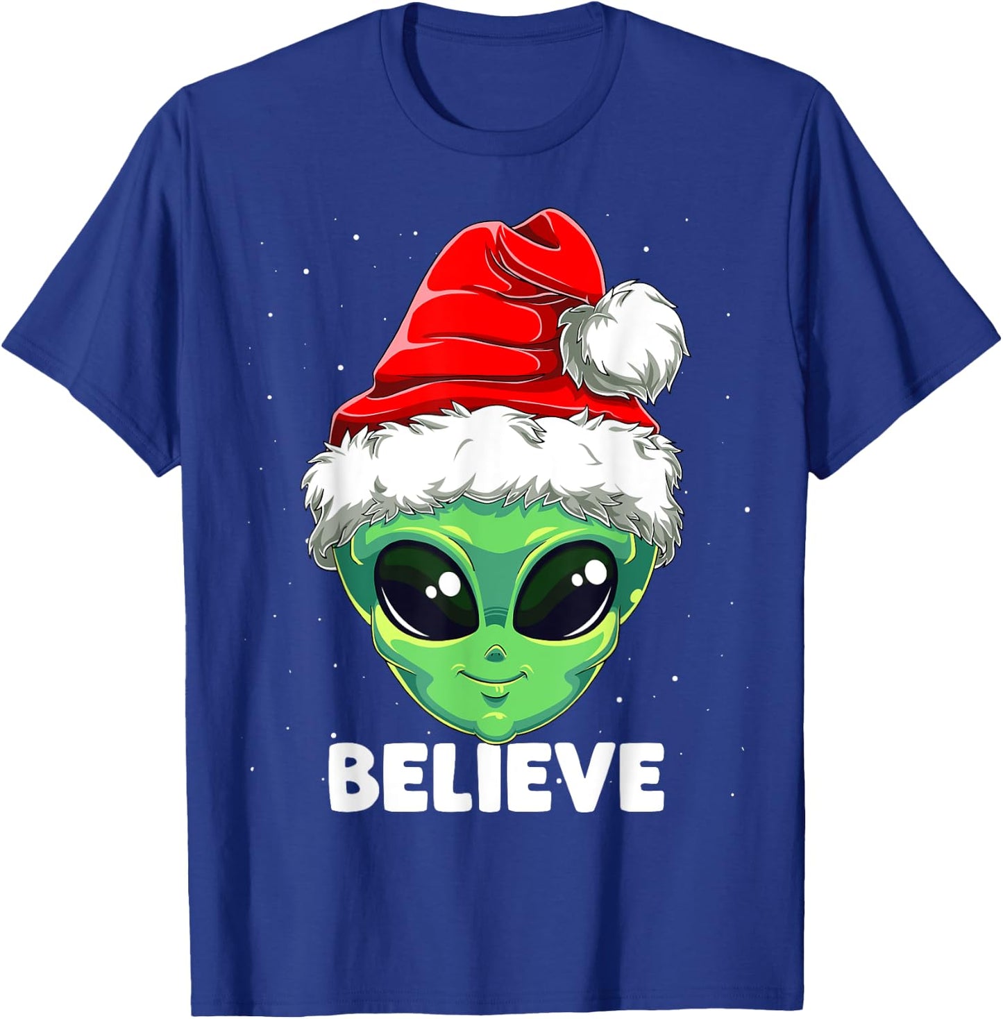 Christmas Alien Santa Costume Funny UFO Santa Hat Xmas Kids T-Shirt - T-Shirt | Royal