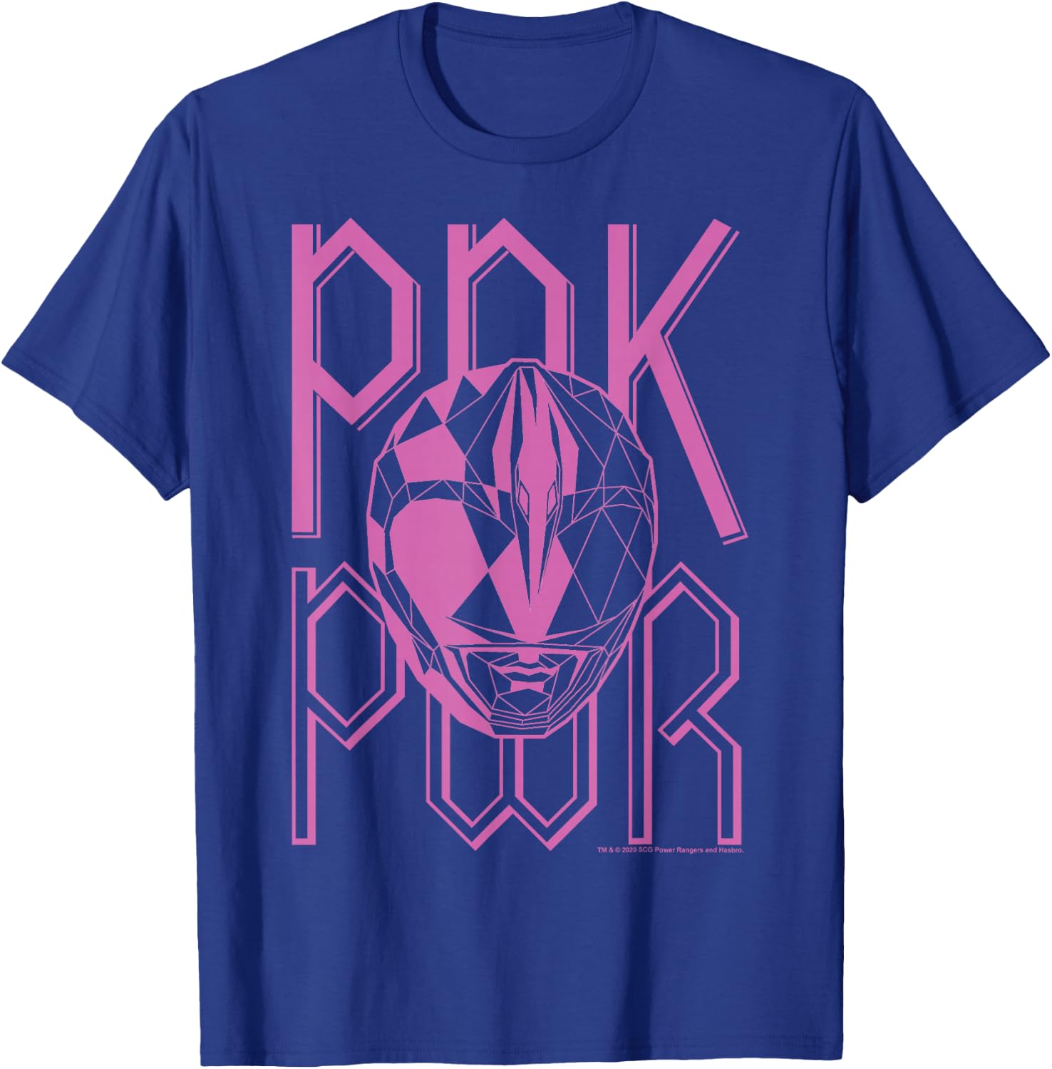 Power Rangers Pink Ranger Geometric Helmet Logo T-Shirt - T-Shirt | Royal