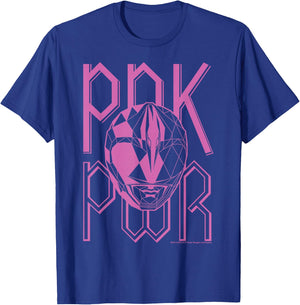 Power Rangers Pink Ranger Geometric Helmet Logo T-Shirt - T-Shirt | Royal