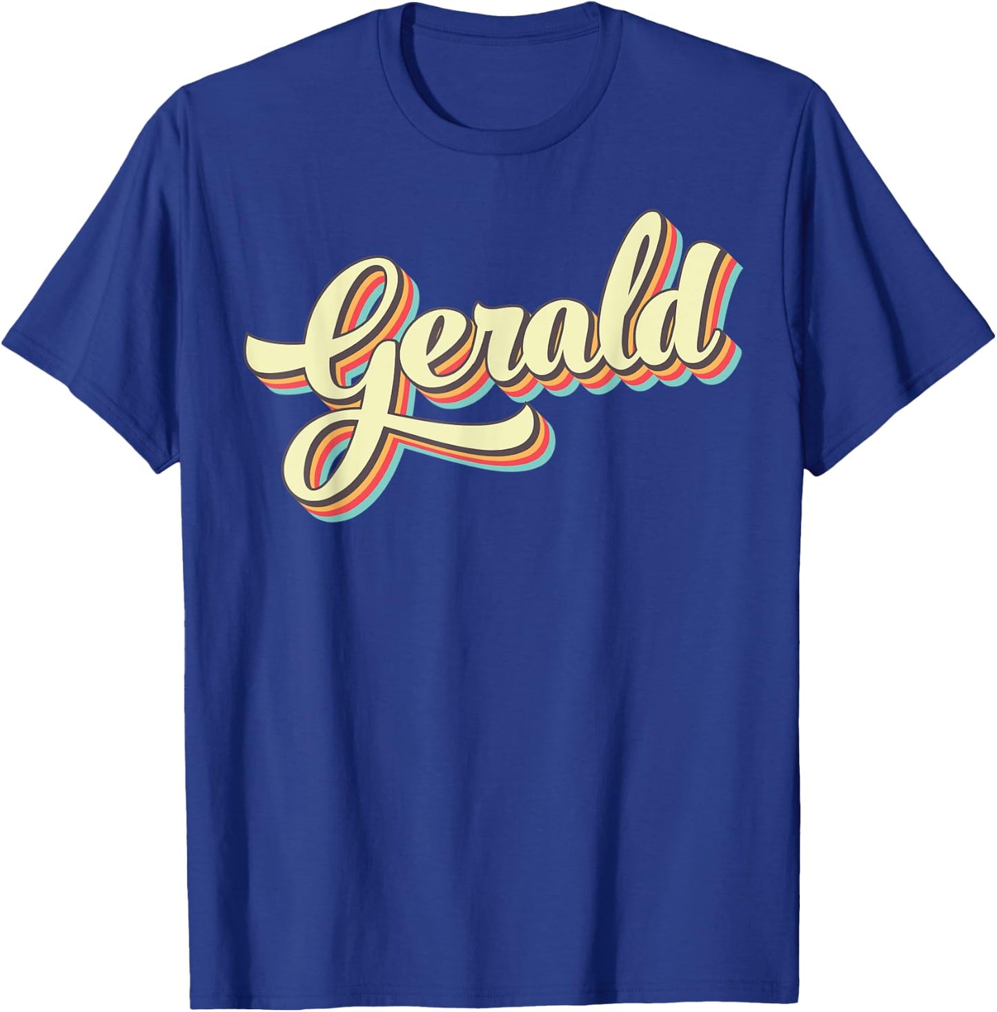 Gerald Retro Art Baseball Font Vintage T-Shirt - T-Shirt | Royal