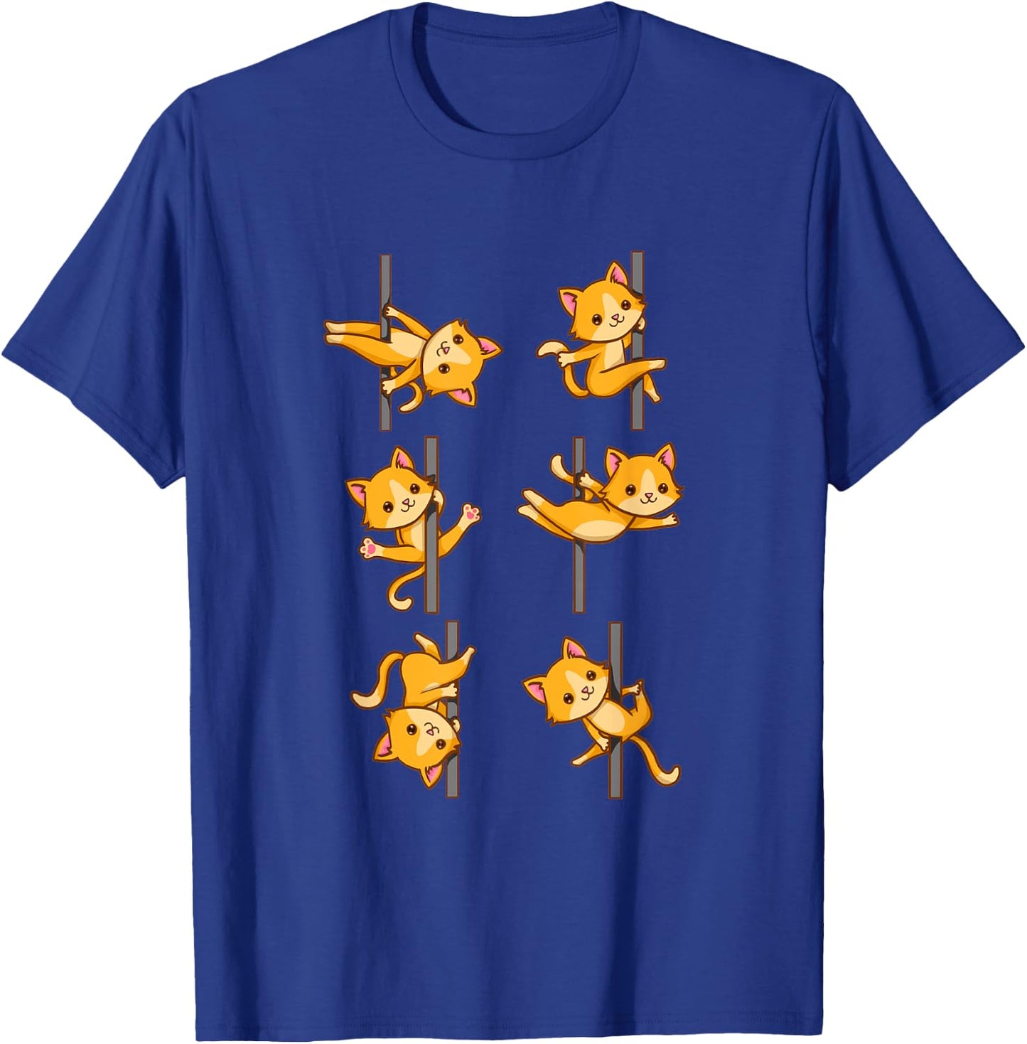 Cute Cats Pole Dancing Funny Pole Dancer T-Shirt - T-Shirt | Royal