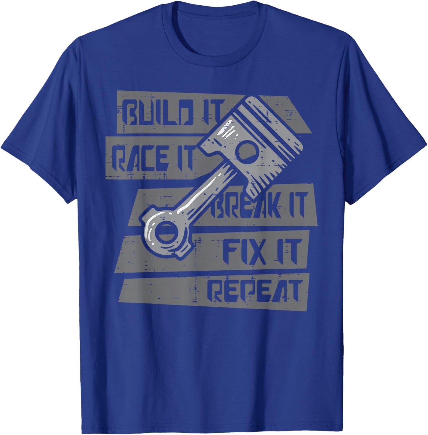 Build Race Break Fix It Repeat Auto Mechanic Men Boys Kids T-Shirt - T-Shirt | Royal