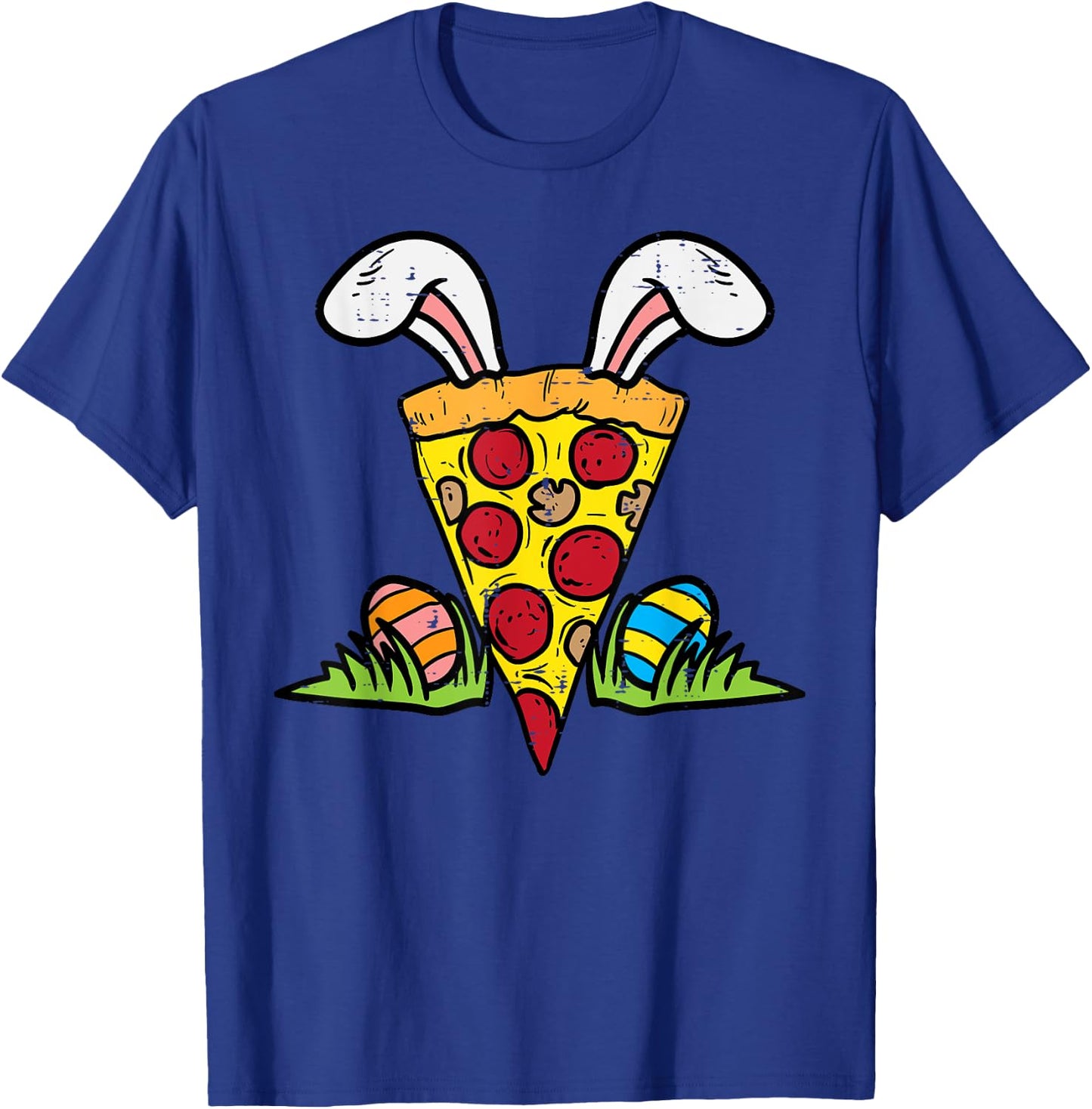 Easter Pizza Slice Bunny Ears Funny Snack Food Lover Foodie T-Shirt - T-Shirt | Royal
