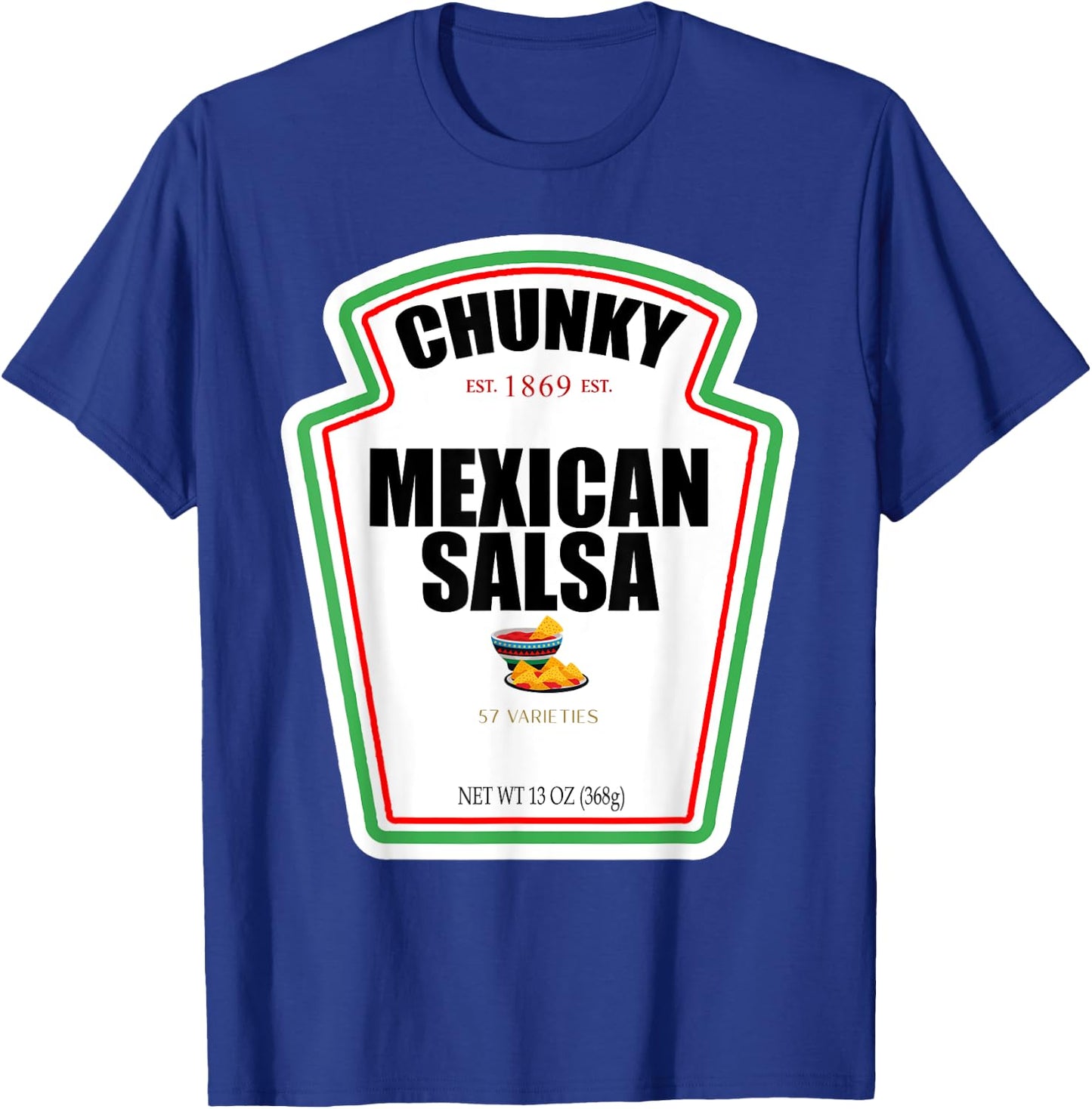Halloween Matching Costume Chunky Mexican Salsa Bottle Label T-Shirt - T-Shirt | Royal