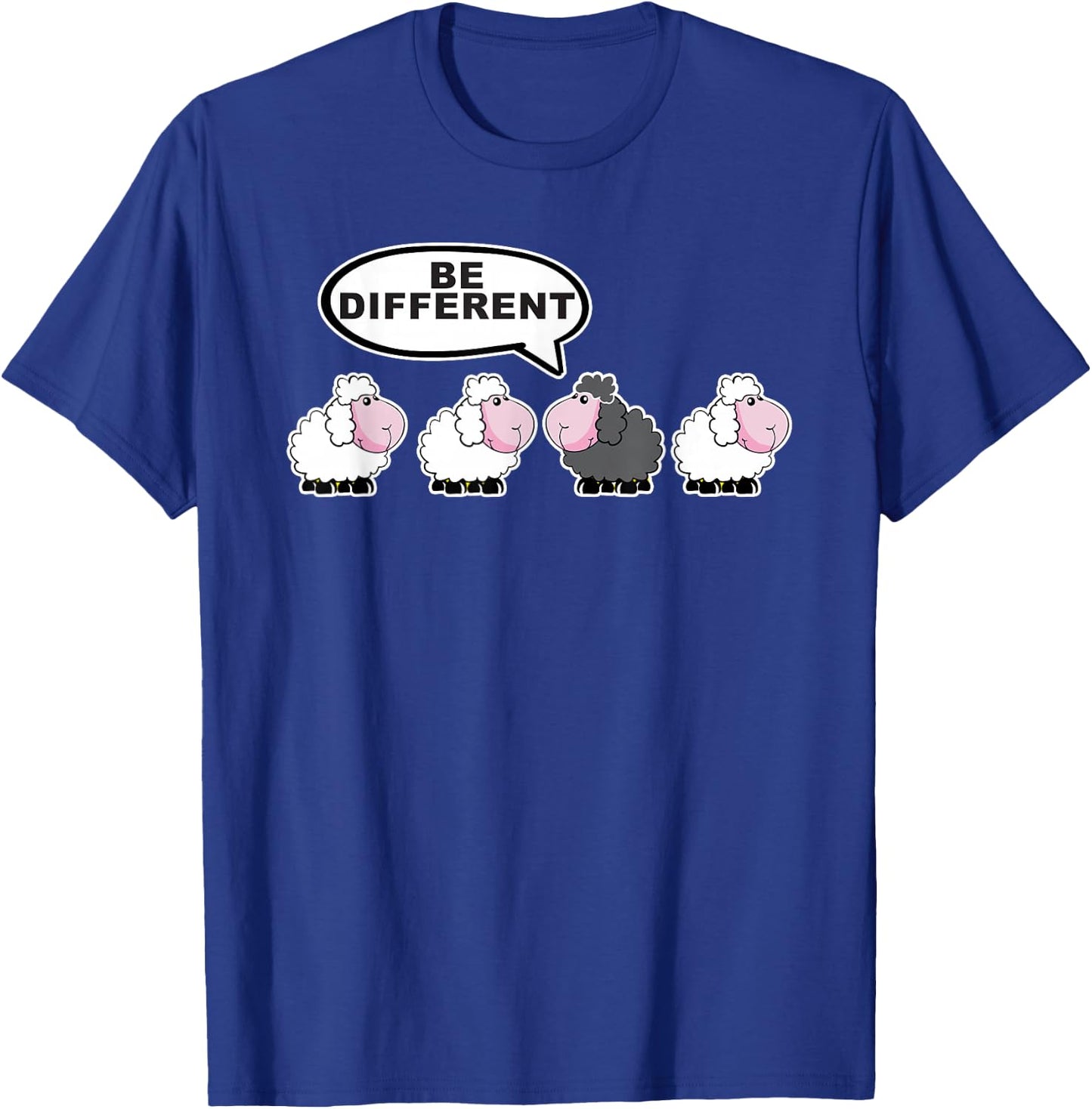 Be Different Funny Black Sheep T-Shirt - T-Shirt | Royal