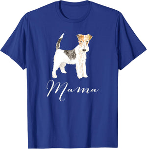 Wire Haired Fox Terrier Dog Mama Shirt Dog Mom Men Women Kids T-Shirt - T-Shirt | Royal