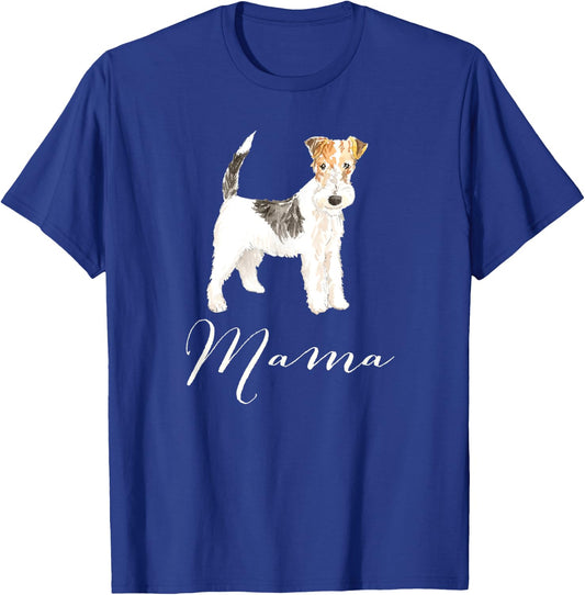 Wire Haired Fox Terrier Dog Mama Shirt Dog Mom Men Women Kids T-Shirt - T-Shirt | Royal