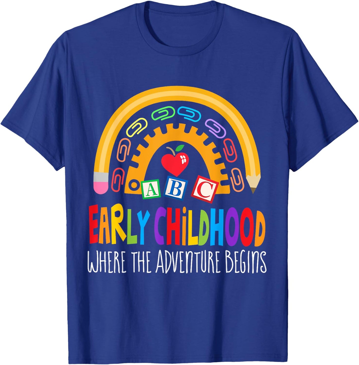 Teacher Early Childhood Education Preschool Head Start Crew T-Shirt - T-Shirt | Royal