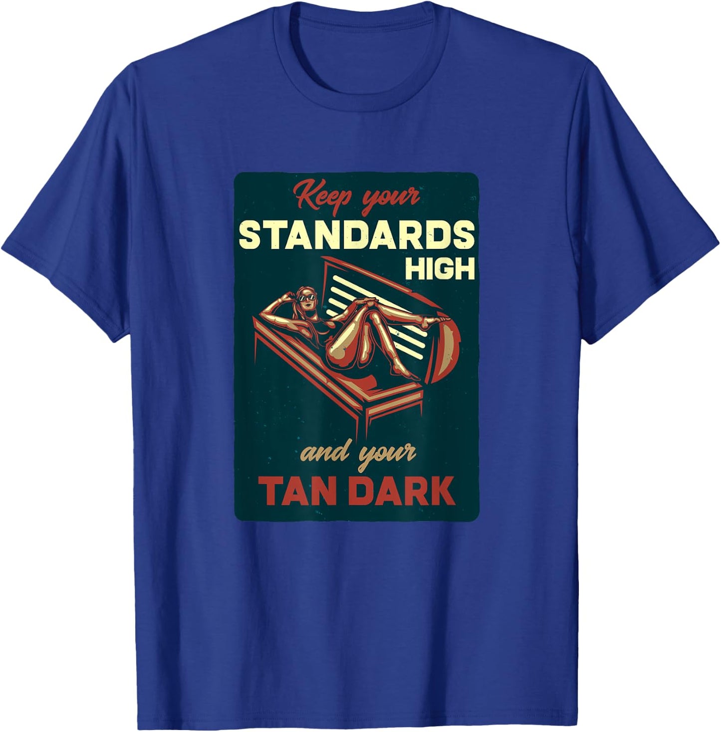 Vintage Advertising Sign Print, Dark Tan Solarium T-Shirt - T-Shirt | Royal
