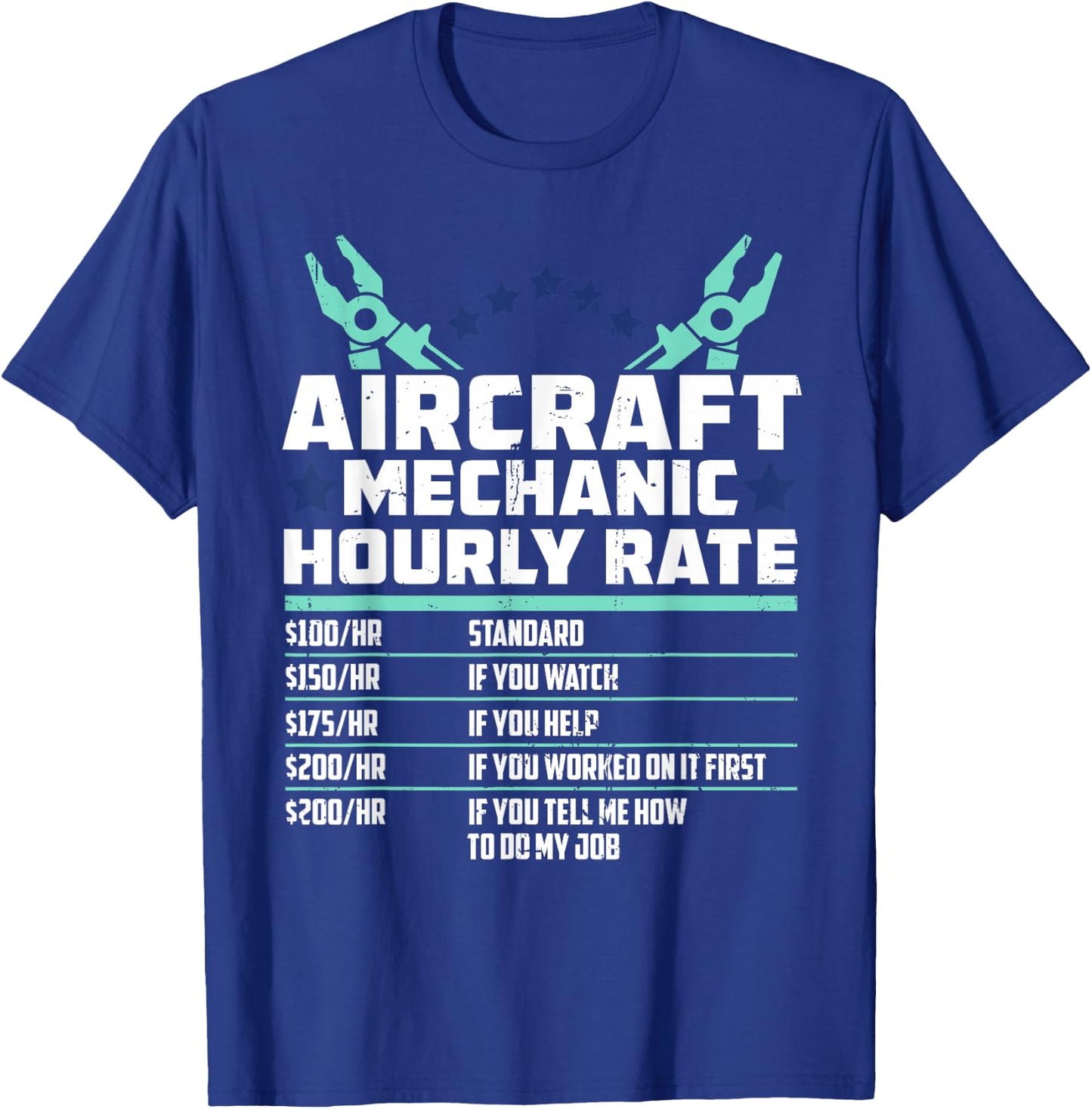 Aeroplane Mechanic Aircraft Construction - Aeroplane Technician T-Shirt - T-Shirt | Royal