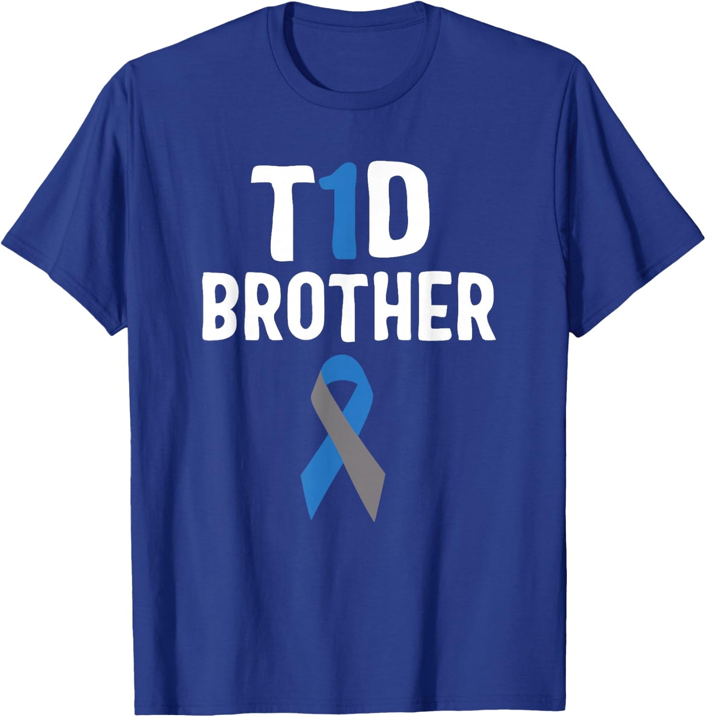 T1D Brother Diabetes Awareness Type 1 Insulin Pancreas T-Shirt - T-Shirt | Royal