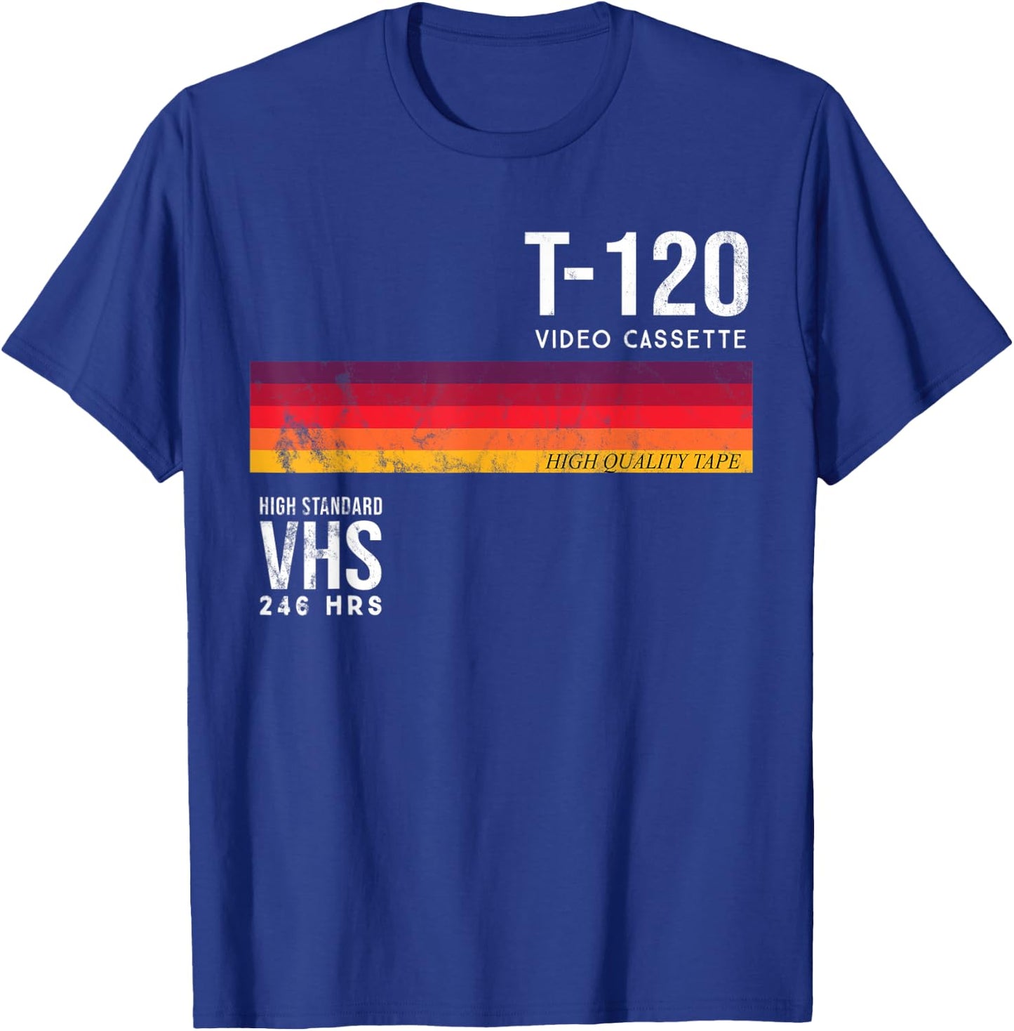 Vintage 80s Video Cassette Tape VHS T-Shirt - T-Shirt | Royal