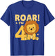 Kids Children 4th Birthday Lion 4 Years Old Young Boy Lion T-Shirt - T-Shirt | Royal