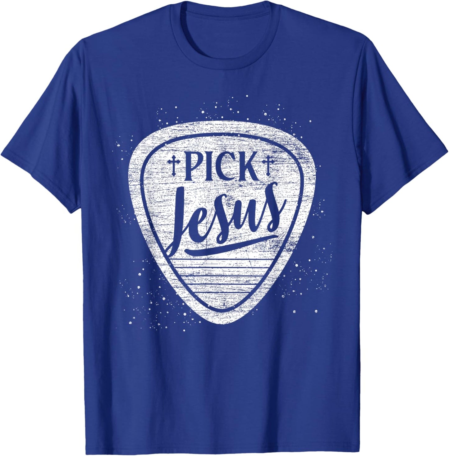 Funny Guitarist Christian Gift Pick Jesus T-Shirt - T-Shirt | Royal